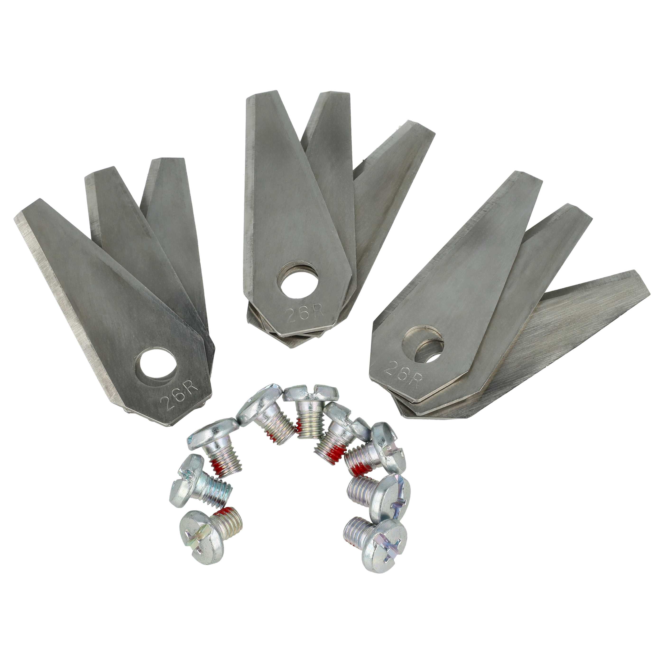 9x Lames remplace Bosch F 016 104 255, F 016 800 321 pour tondeuse – Couteaux acier, Silber