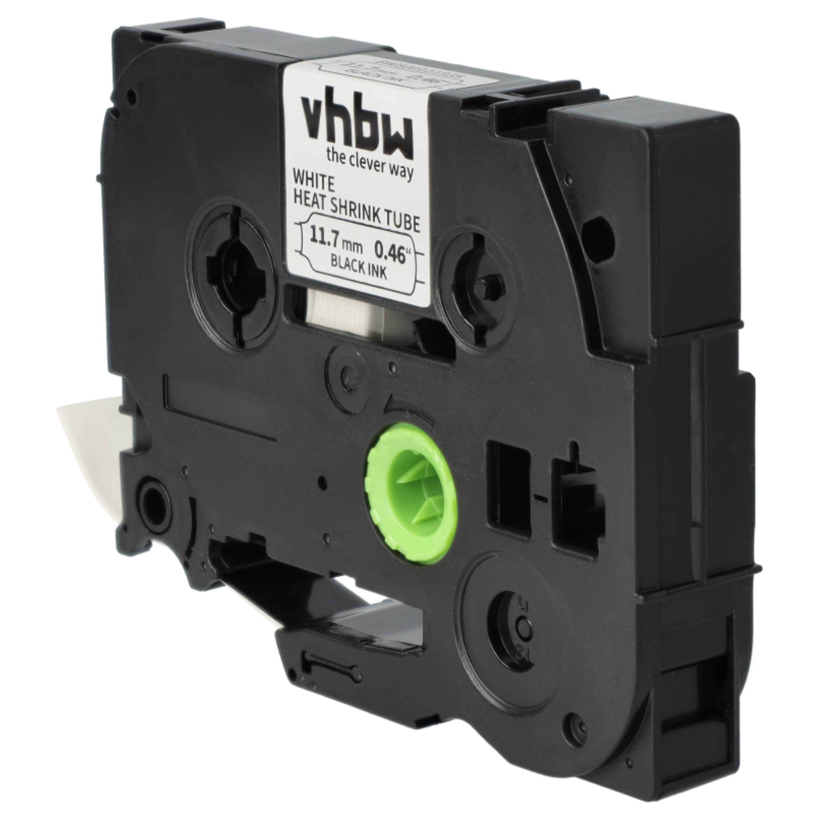 Cassette à ruban remplace Brother AHS-231 - 11,7mm lettrage Noir ruban Blanc, thermorétractable, 11,7 mm