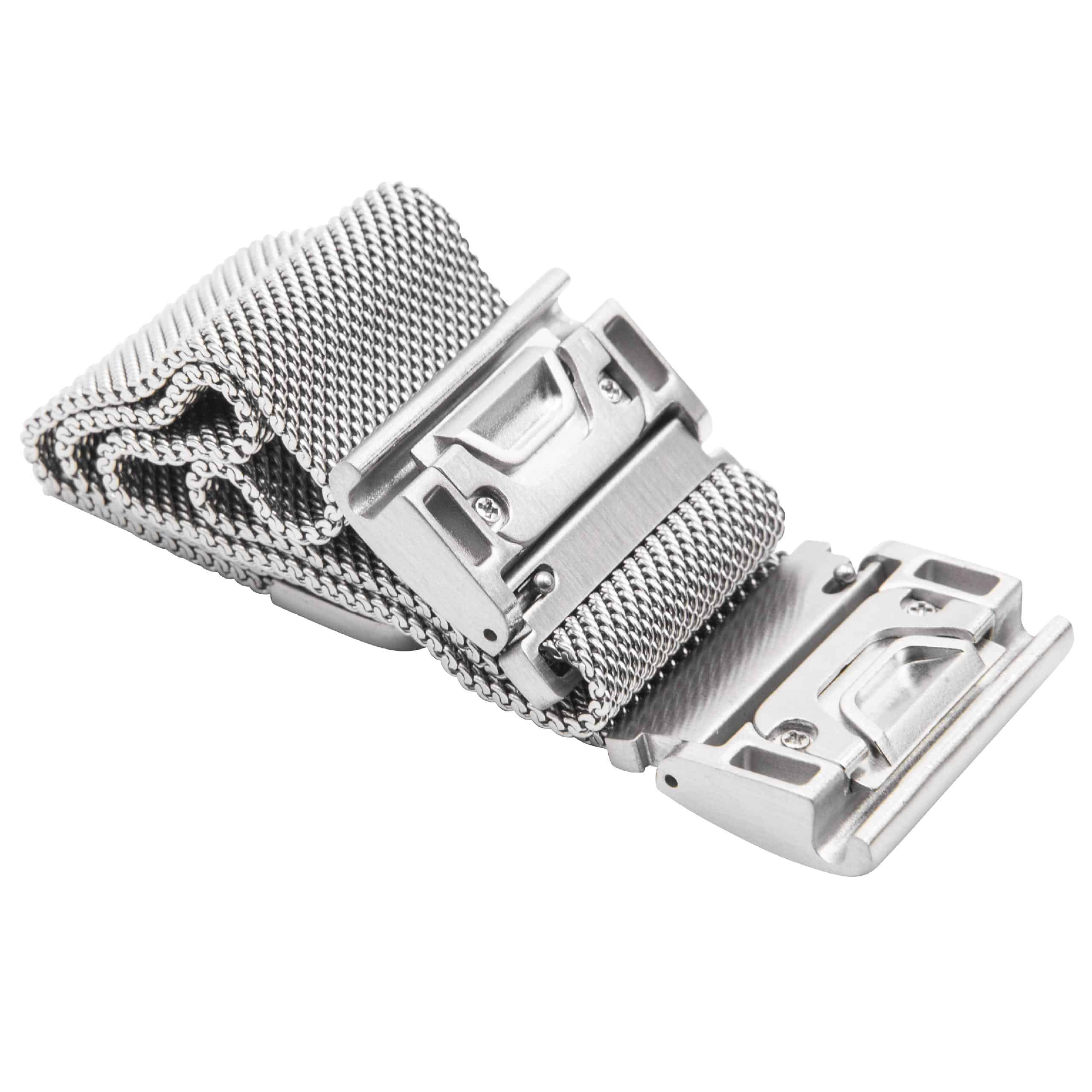 cinturino per Garmin Descent Smartwatch ecc - fino a 265 mm circonferenza del polso, acciaio inox, argento
