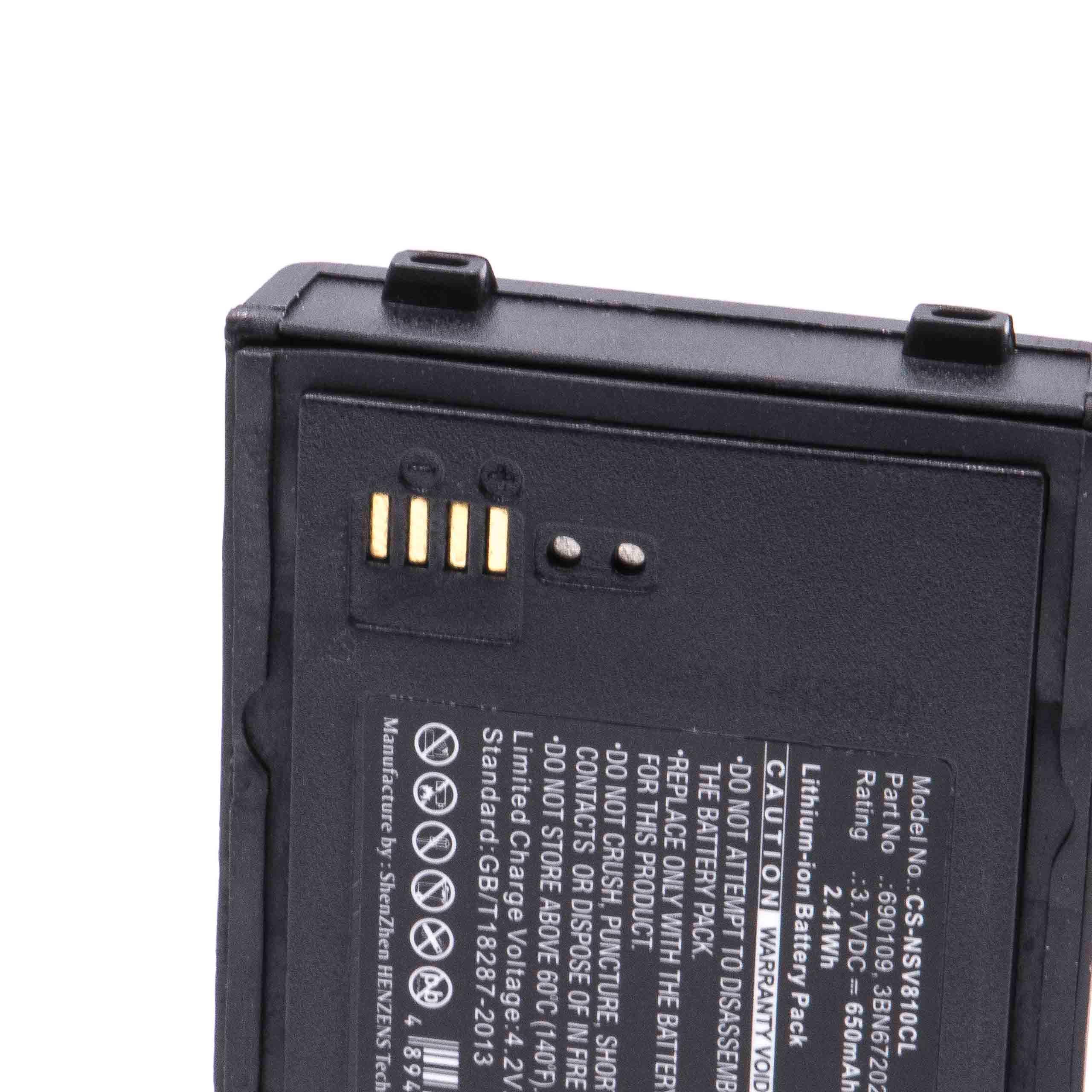 Batería reemplaza Alcatel 3BN67202AA, 690109 para teléfono fijo NEC - 650 mAh 3,7 V Li-Ion