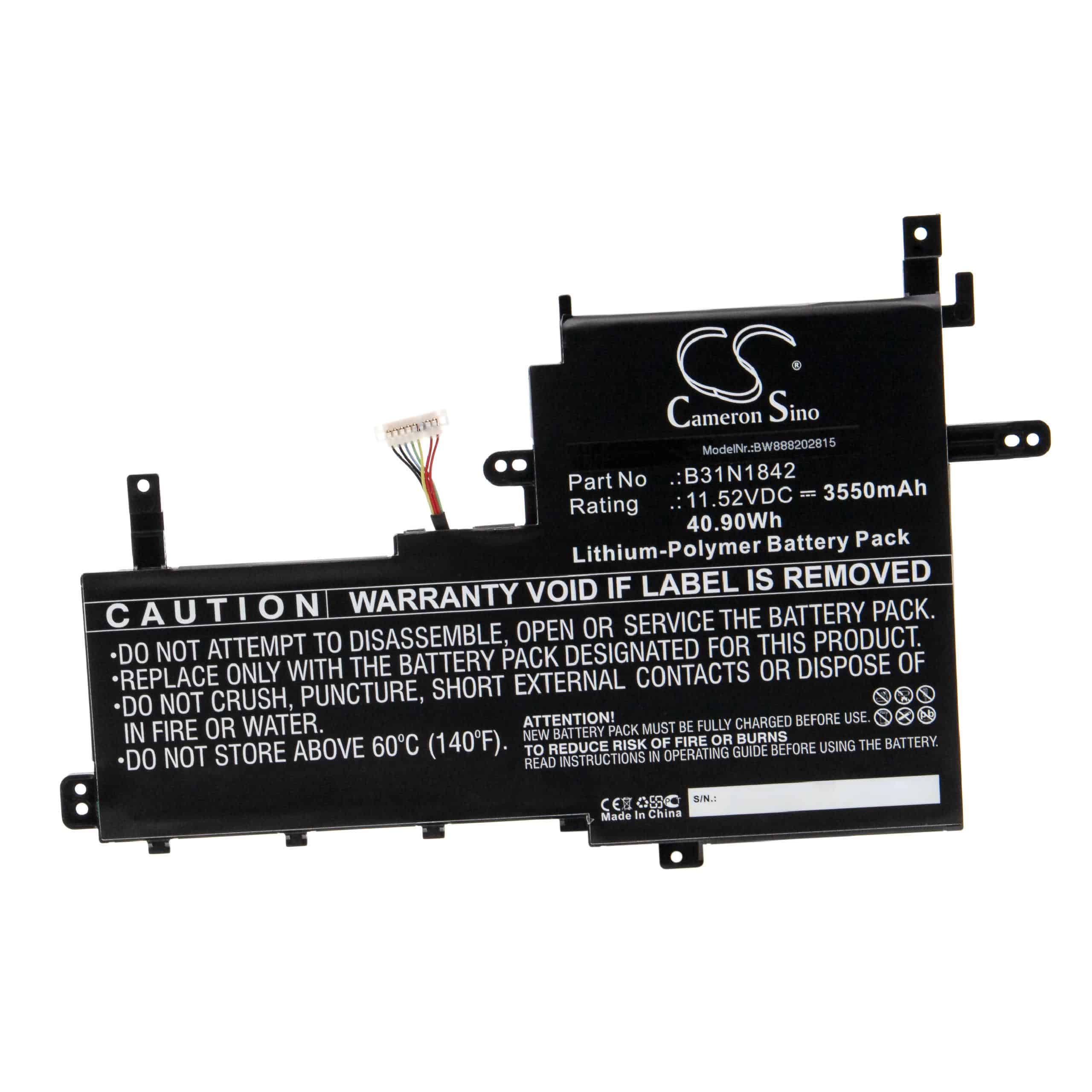 Batterie remplace Asus B31N1842, 0B200-03440000 pour ordinateur portable - 3550mAh 11,52V Li-polymère