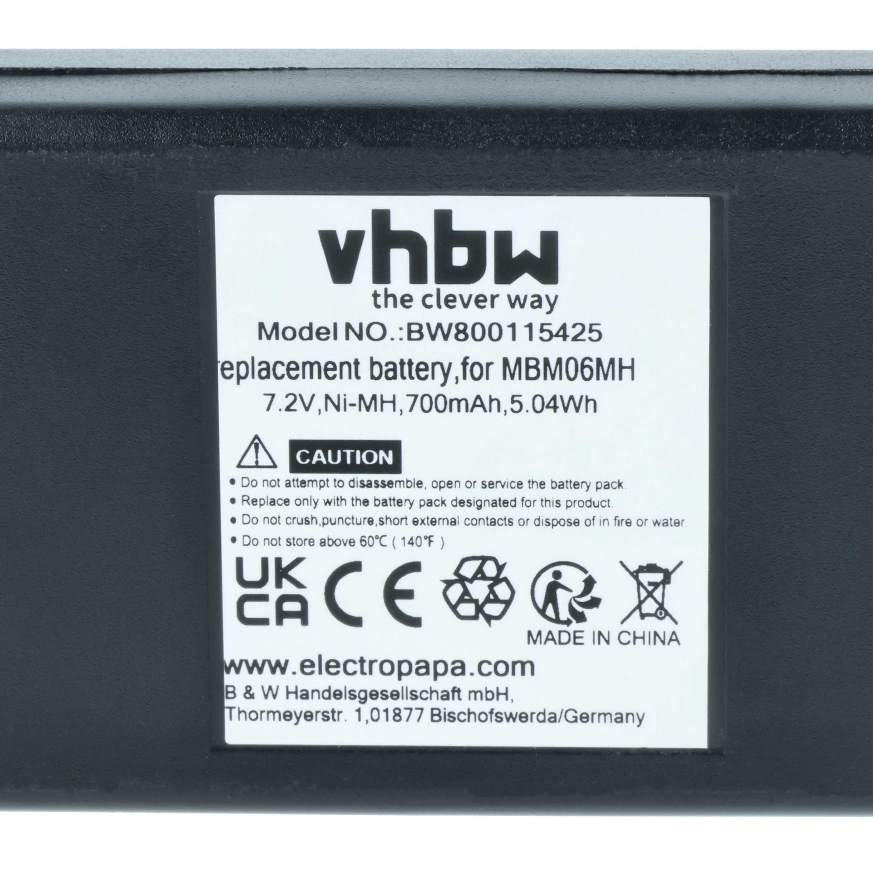 5x Akumulator do zdalnego sterowania zamiennik Autec MBM06MH - 700mAh 7,2V NiMH
