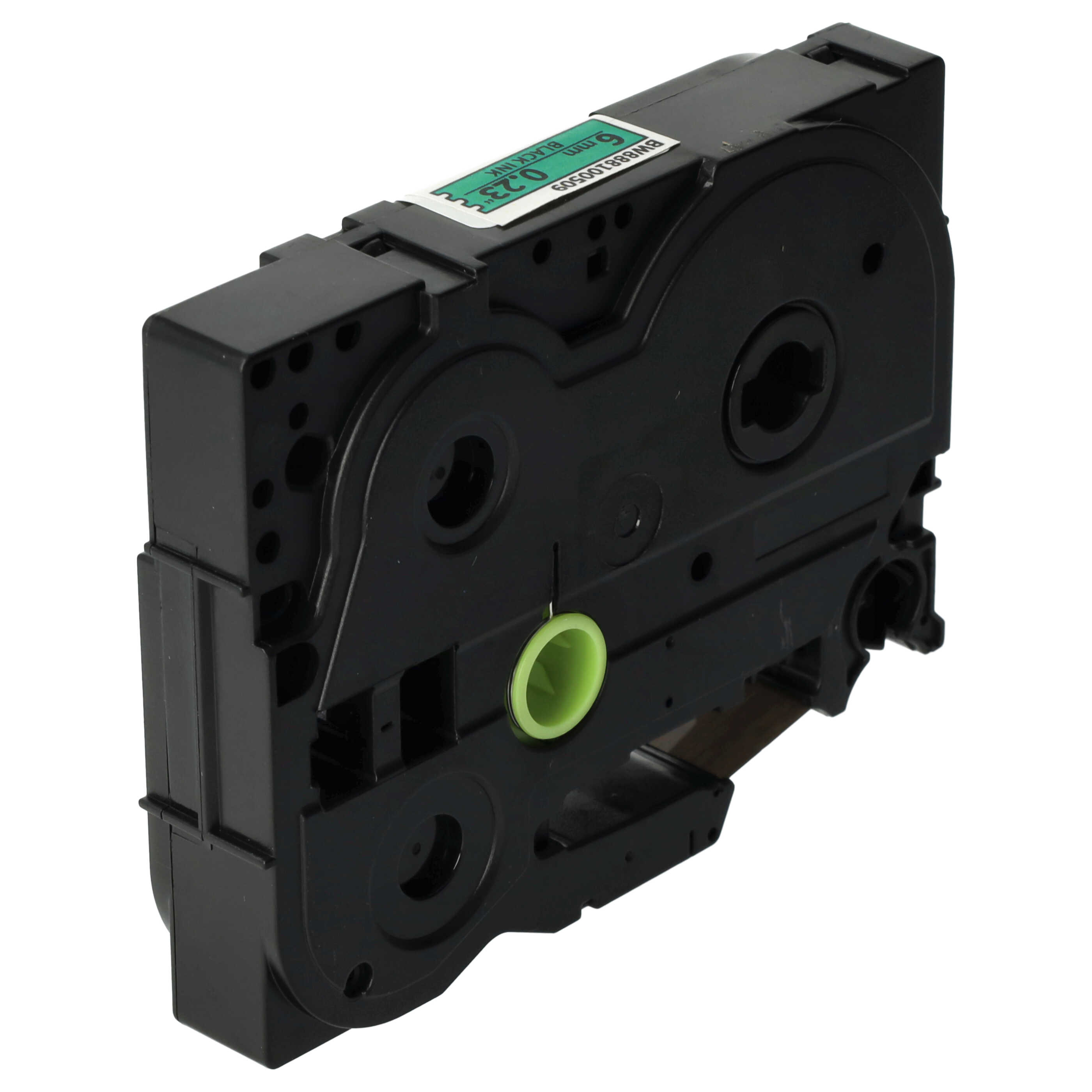 Cassetta nastro sostituisce Brother TZeFX711 per etichettatrice Brother 6mm nero su verde, flessibile