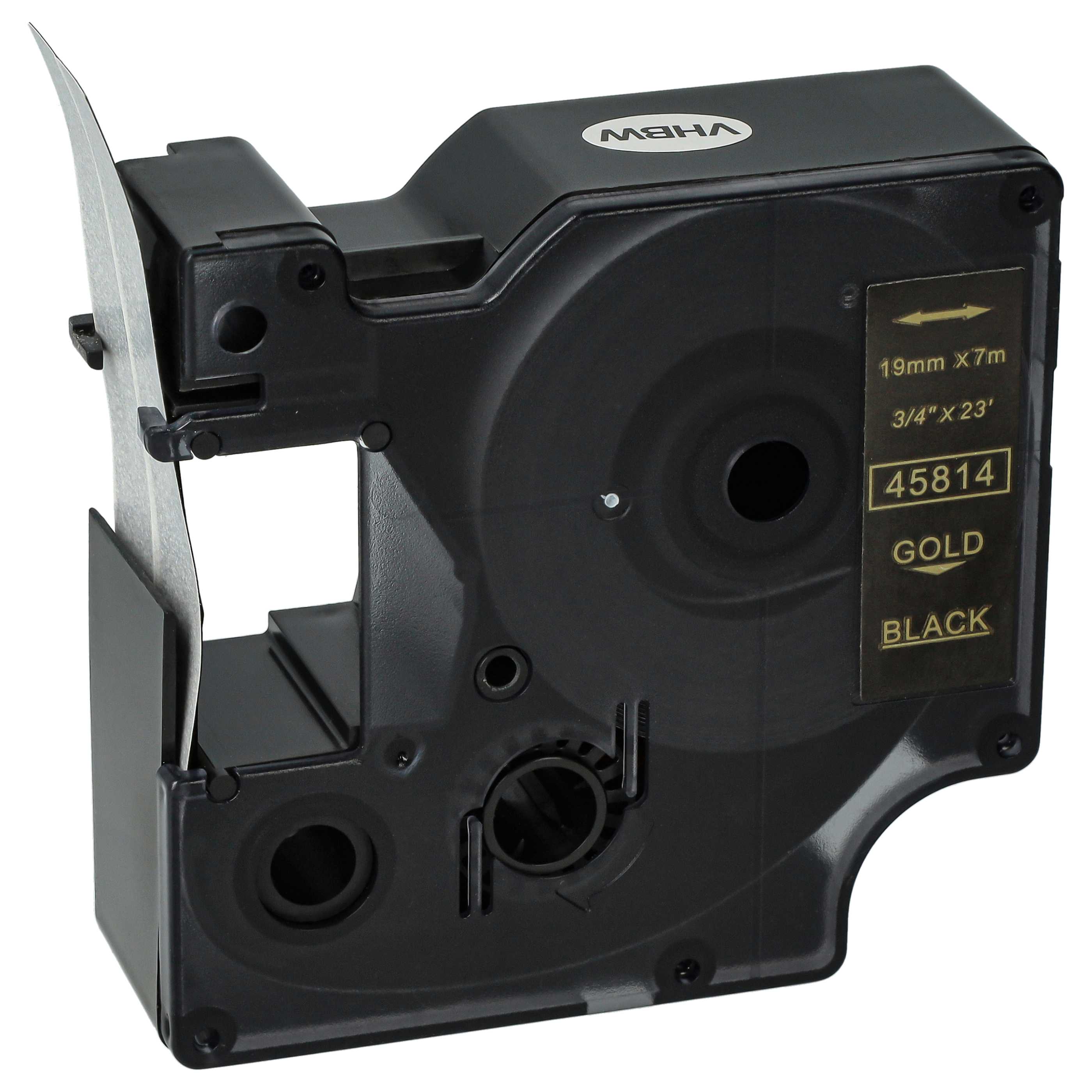 Schriftband für Dymo LabelMaker PC2 Gold/Schwarz 19mm 7m