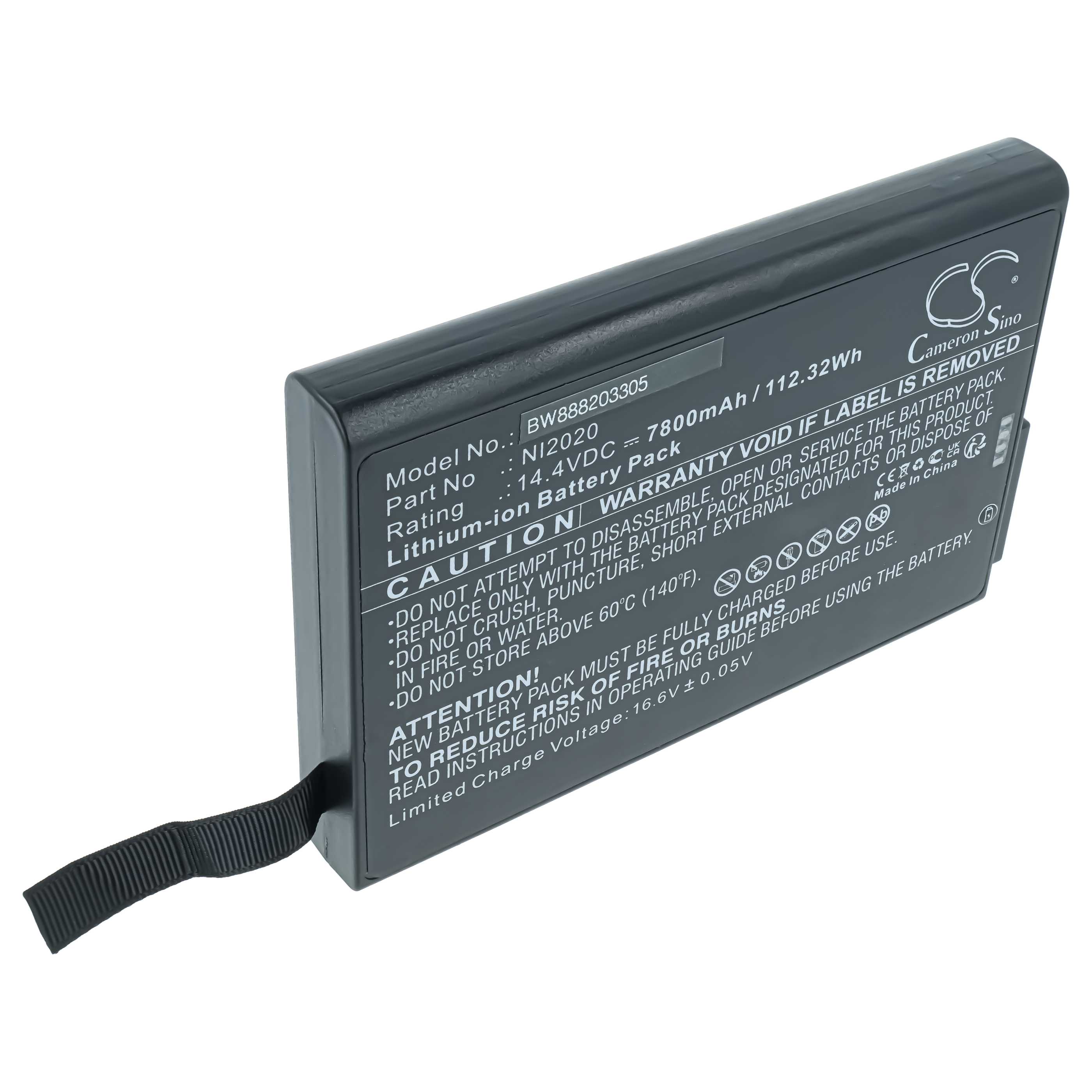 Batería reemplaza Inspired Energy NI2020A24, NI2020 para tecnología médica (7800 mAh, 14,4 V, Li-Ion)