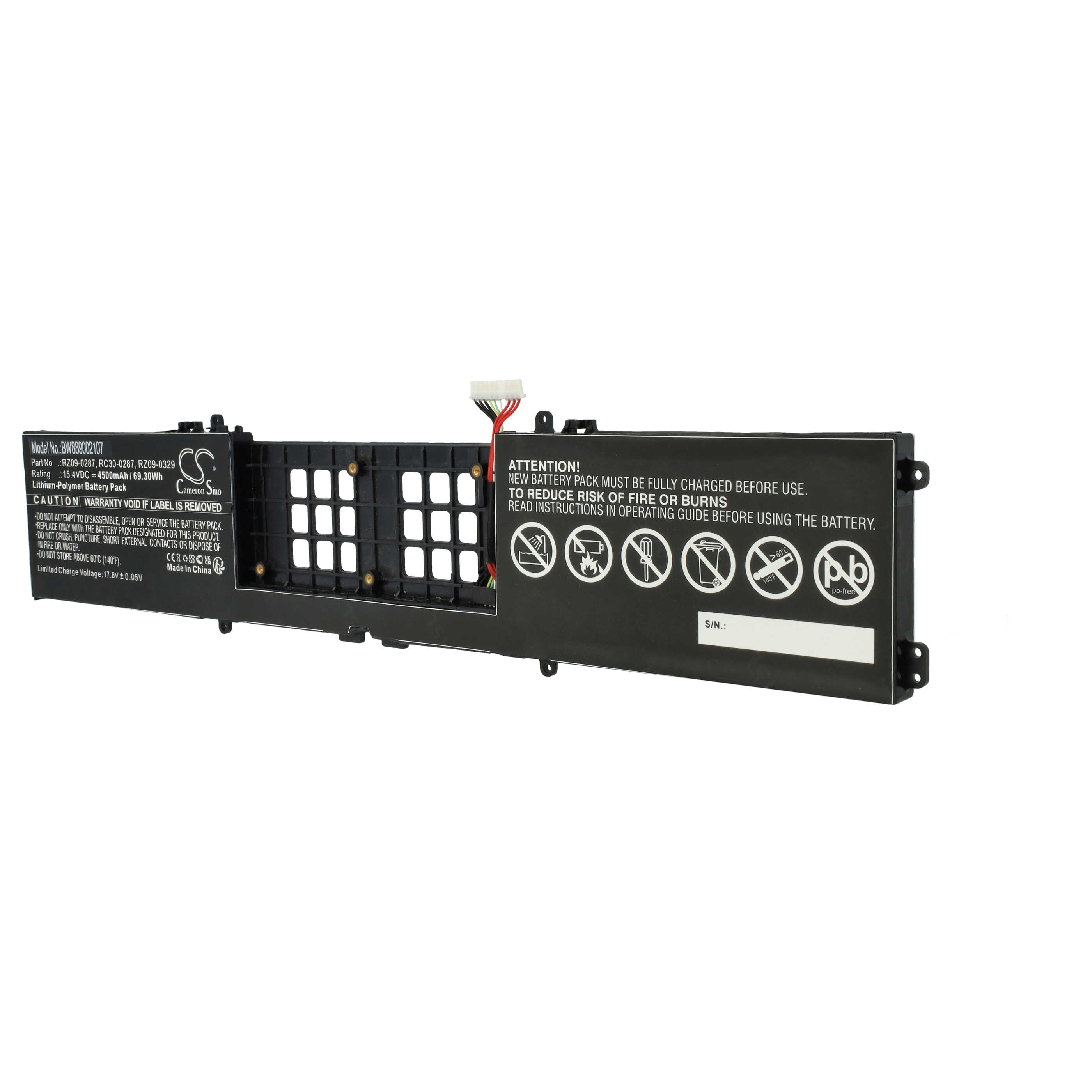 Batteria sostituisce Razer RC30-0287, RZ09-02876E92-R341, RZ09-0287 per notebook - 4500mAh 15,4V Li-Poly nero