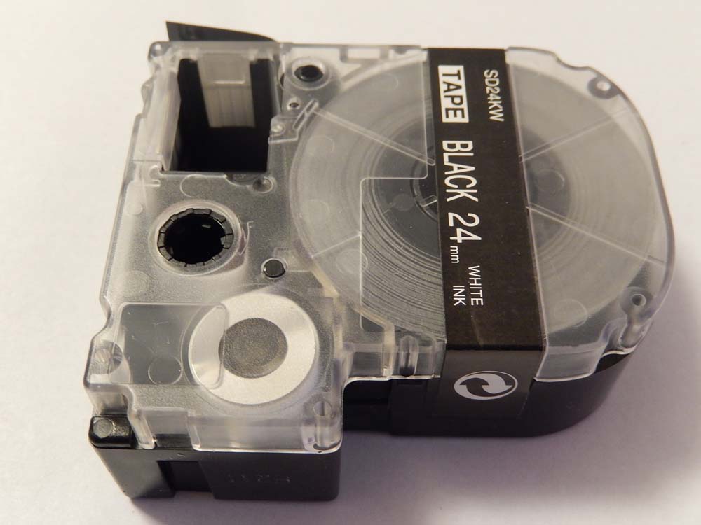 Cassette à ruban remplace Epson LC-6BWV - 24mm lettrage Blanc ruban Noir