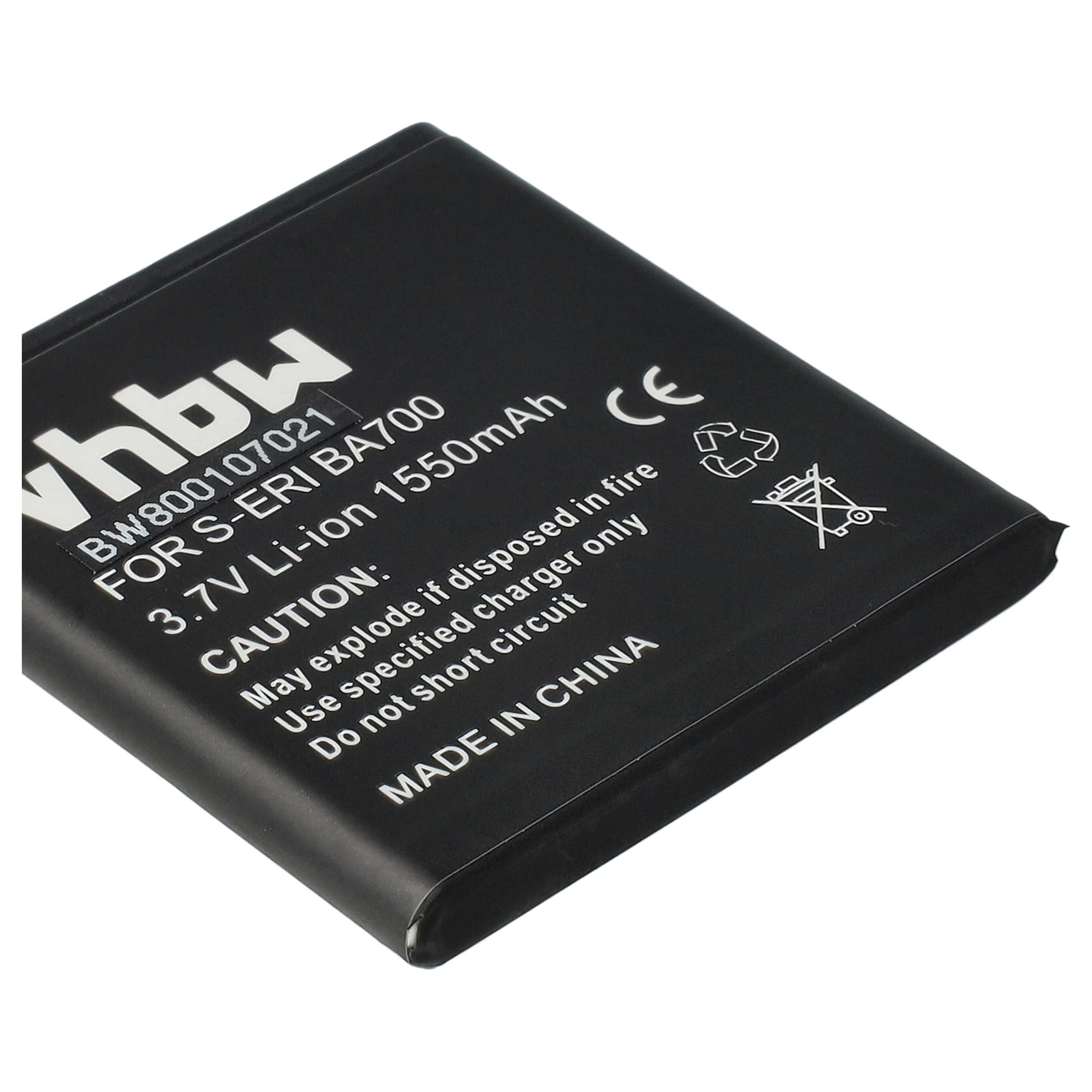 Akumulator do telefonu smartfona zamiennik Sony-Ericsson BA700 - 1550 mAh 3,7 V Li-Ion