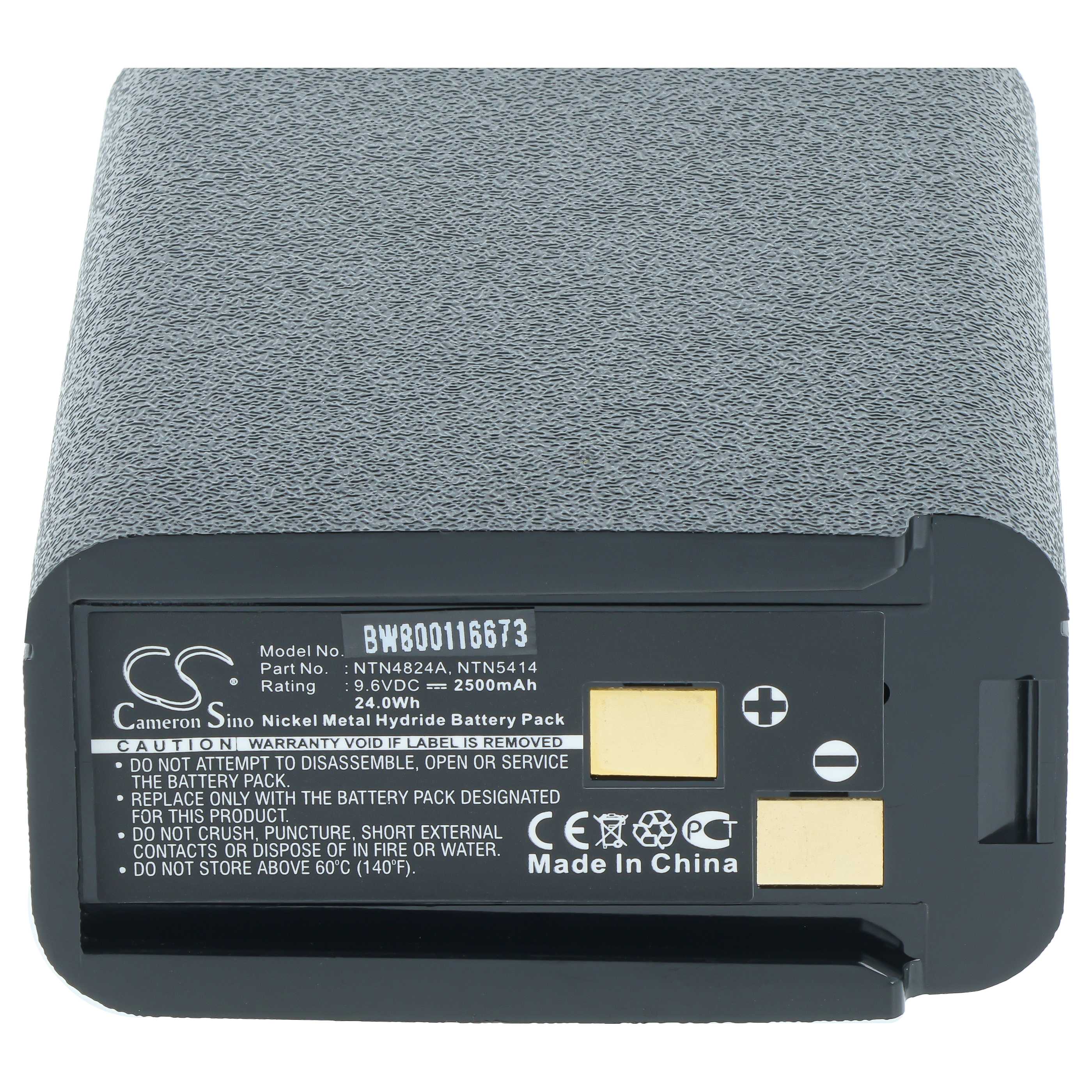Radio 2x Battery replaces Bullard BNH-5447TIC, BU32H1-A - 2500 mAh 9.6 V NiMH