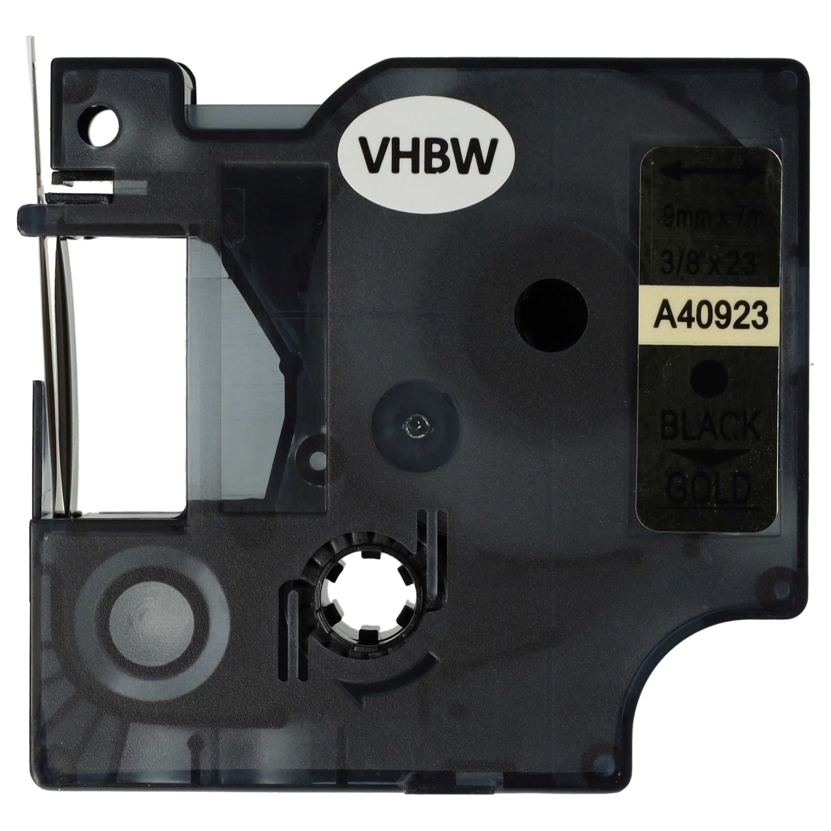 Label Tape replaces Dymo D1, 40923 - 9 mm Black to Gold
