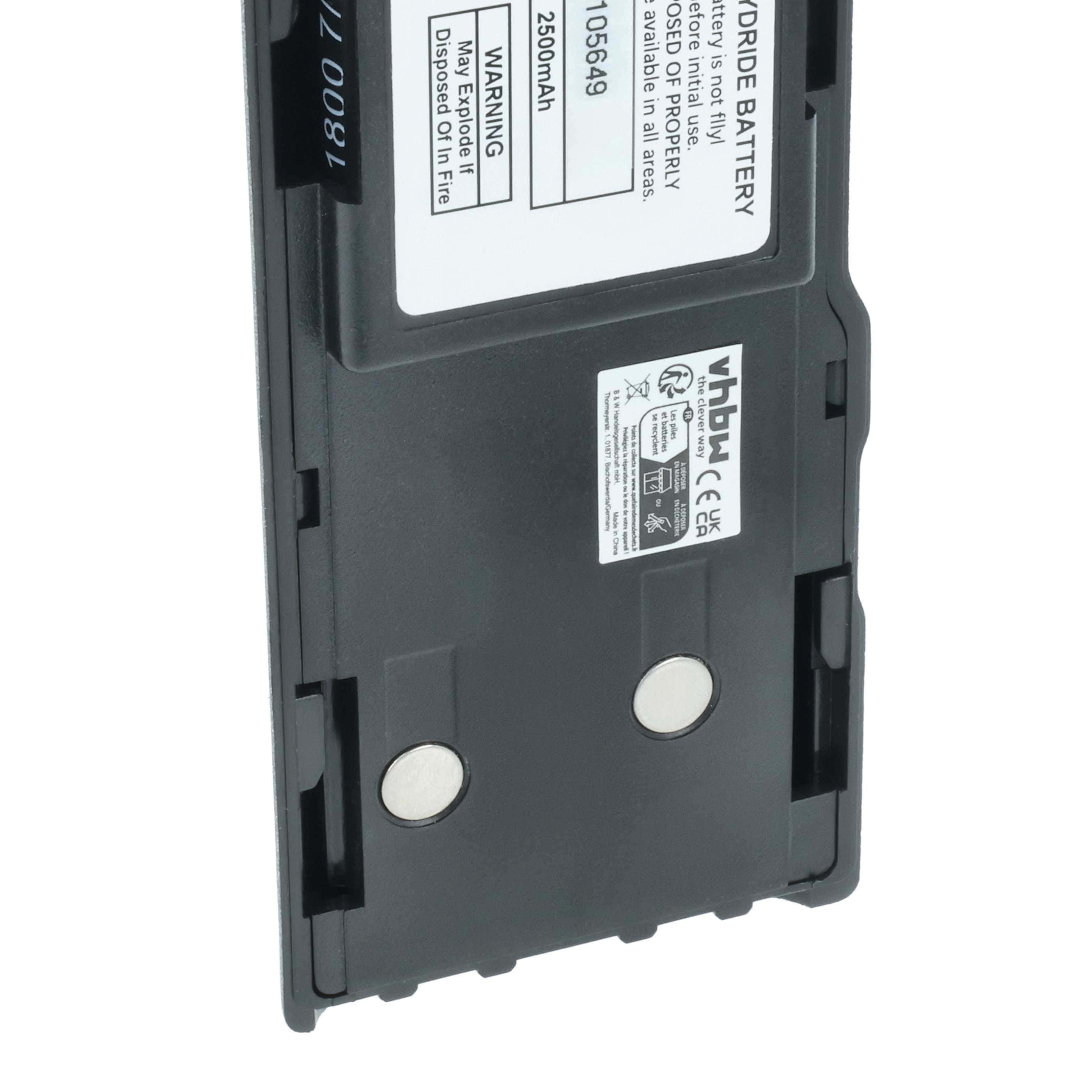 Radio 5x Battery replaces Motorola HNN8133C, HNN9628A, HNN8308A, HNN9628 - 2500 mAh 7.5 V NiMH + Belt Clip