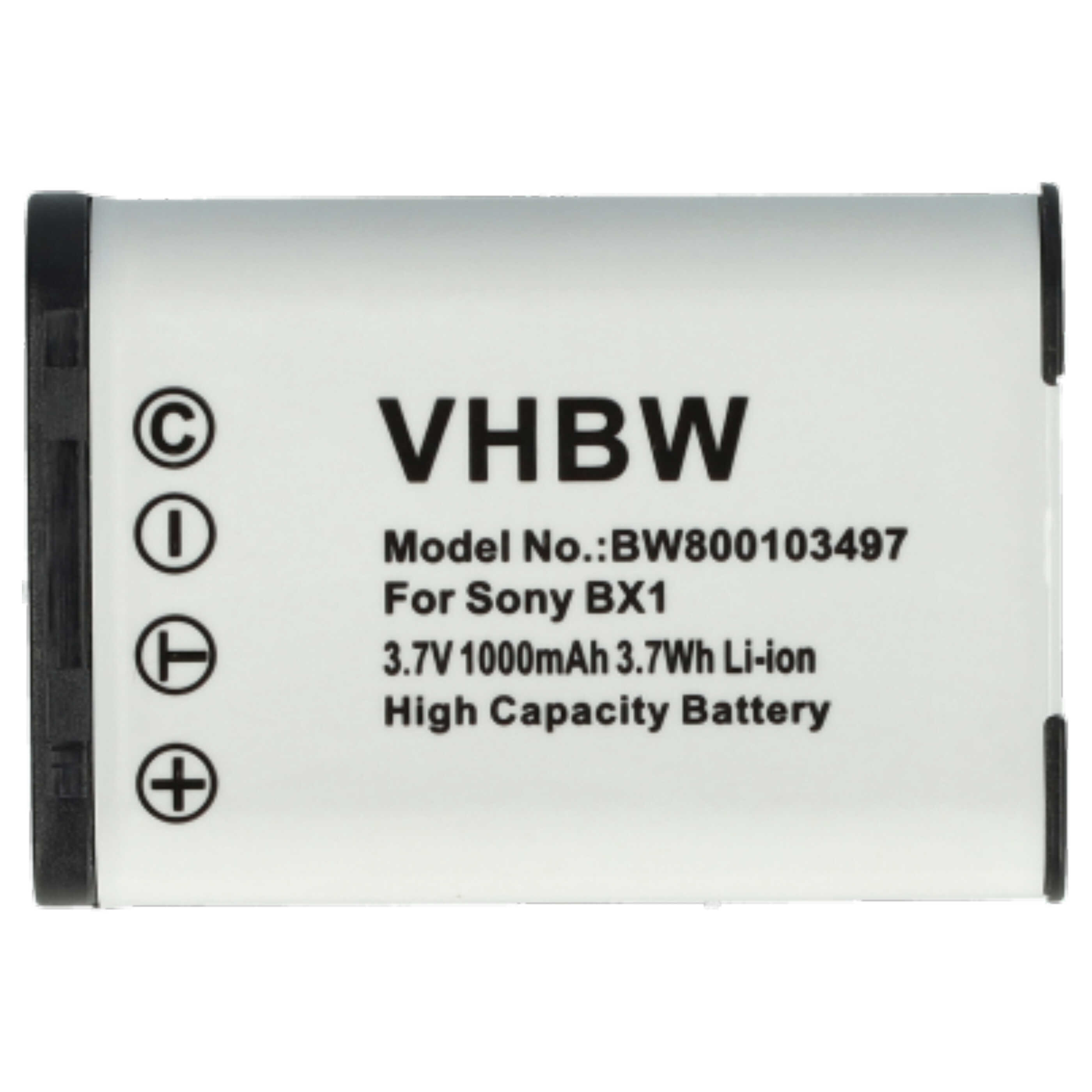 3x Battery replaces Sony NP-BX1 - 1000mAh, 3.6V, Li-Ion