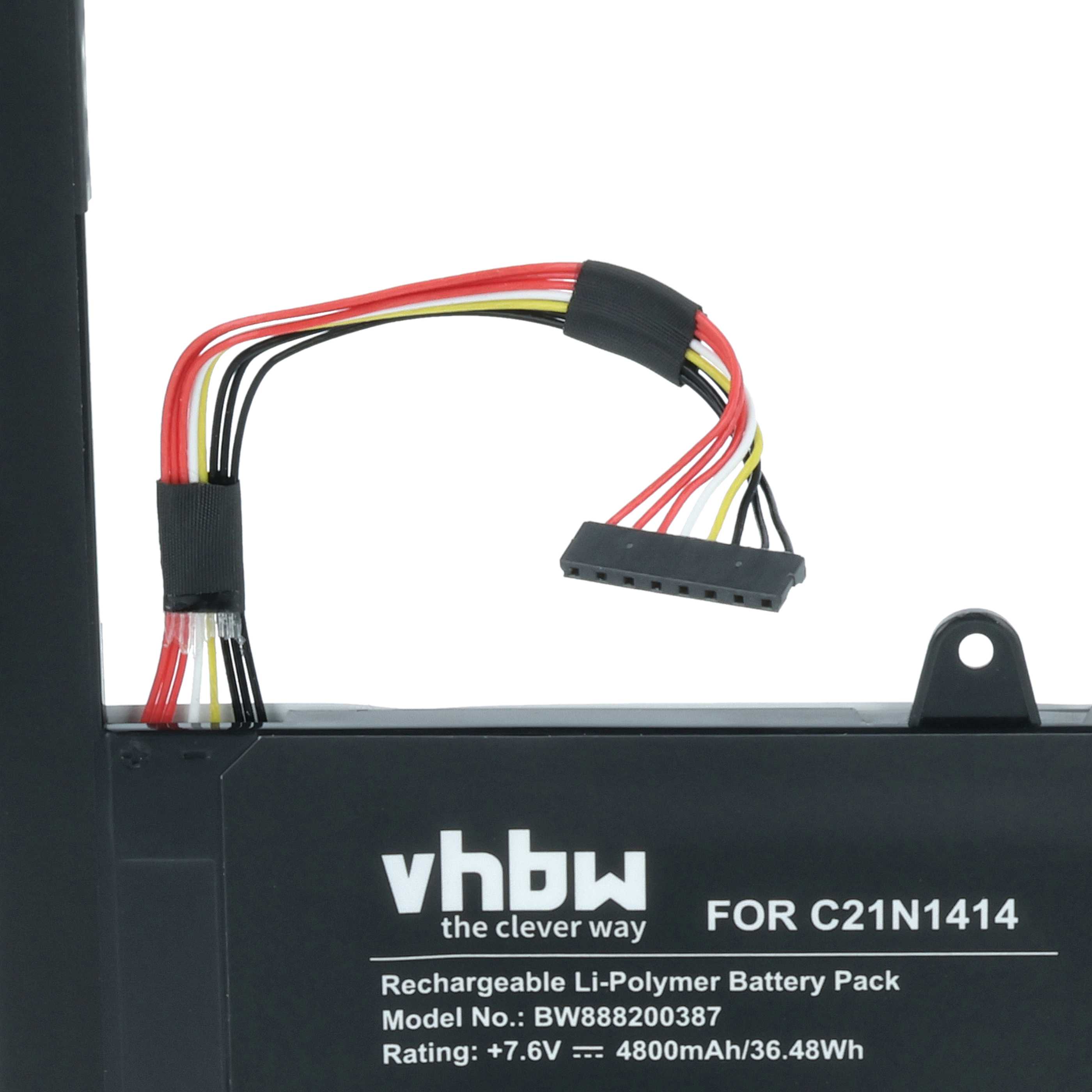 Akumulator do laptopa zamiennik Asus C21N1414, 0B200-0124000 - 4800 mAh 7,6 V LiPo, czarny