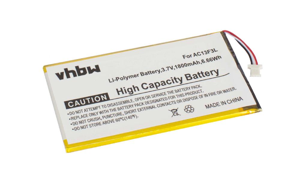 Batterie remplace Acer BAT-715(1ICP5/58/94), KT.0010G.002D pour tablette - 1800mAh 3,7V Li-polymère