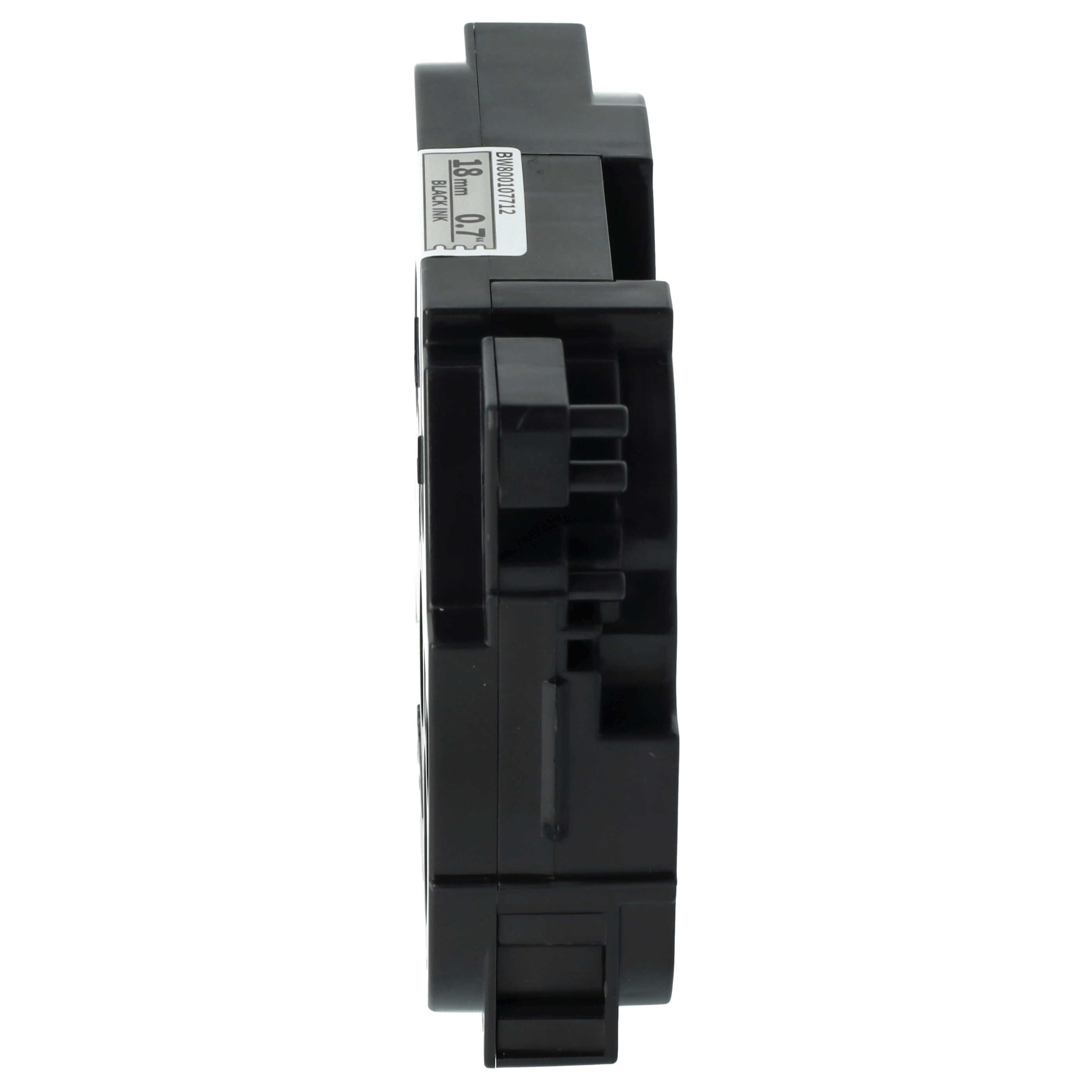 Cassette à ruban remplace Brother TZ-M941, TZE-M94 - 18mm lettrage Noir ruban Argent mat