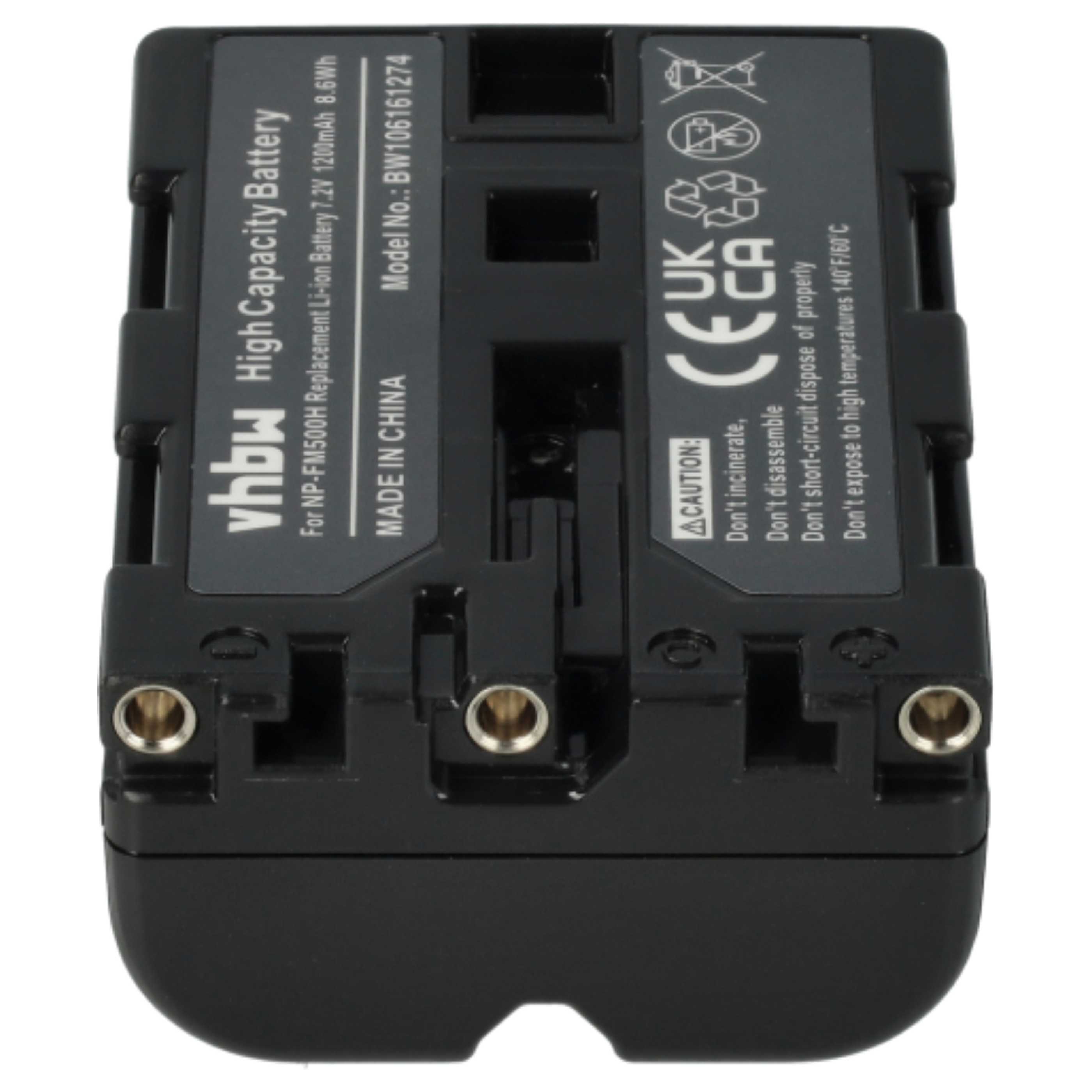 2x Battery replaces Sony NP-FM500H - 1200mAh, 7.2V, Li-Ion