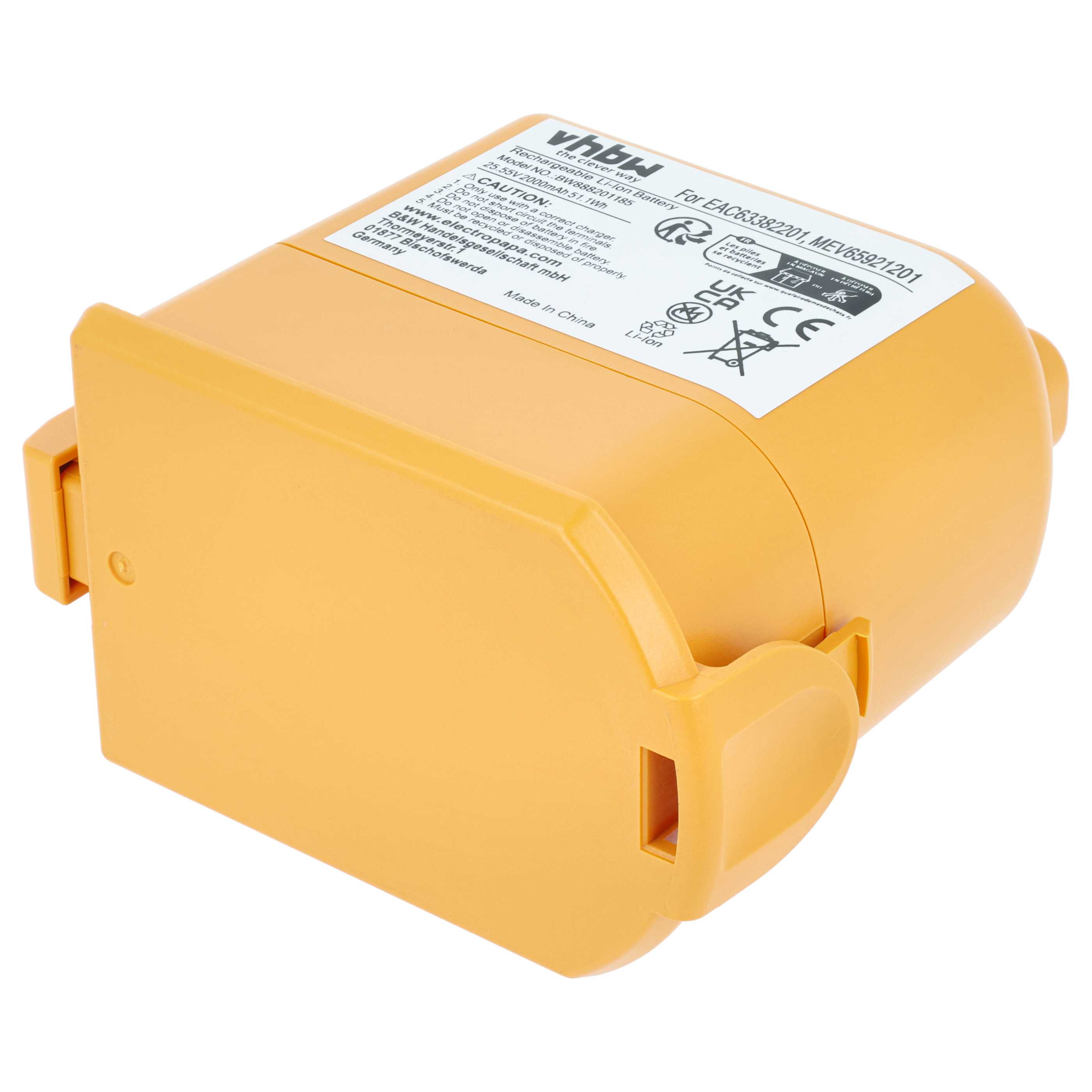 Battery replaces LG EAC63382202, EAC63382211, EAC63382204, EAC63382201, EAC63382208 for LG 2000mAh, 25.55V, Li-Ion