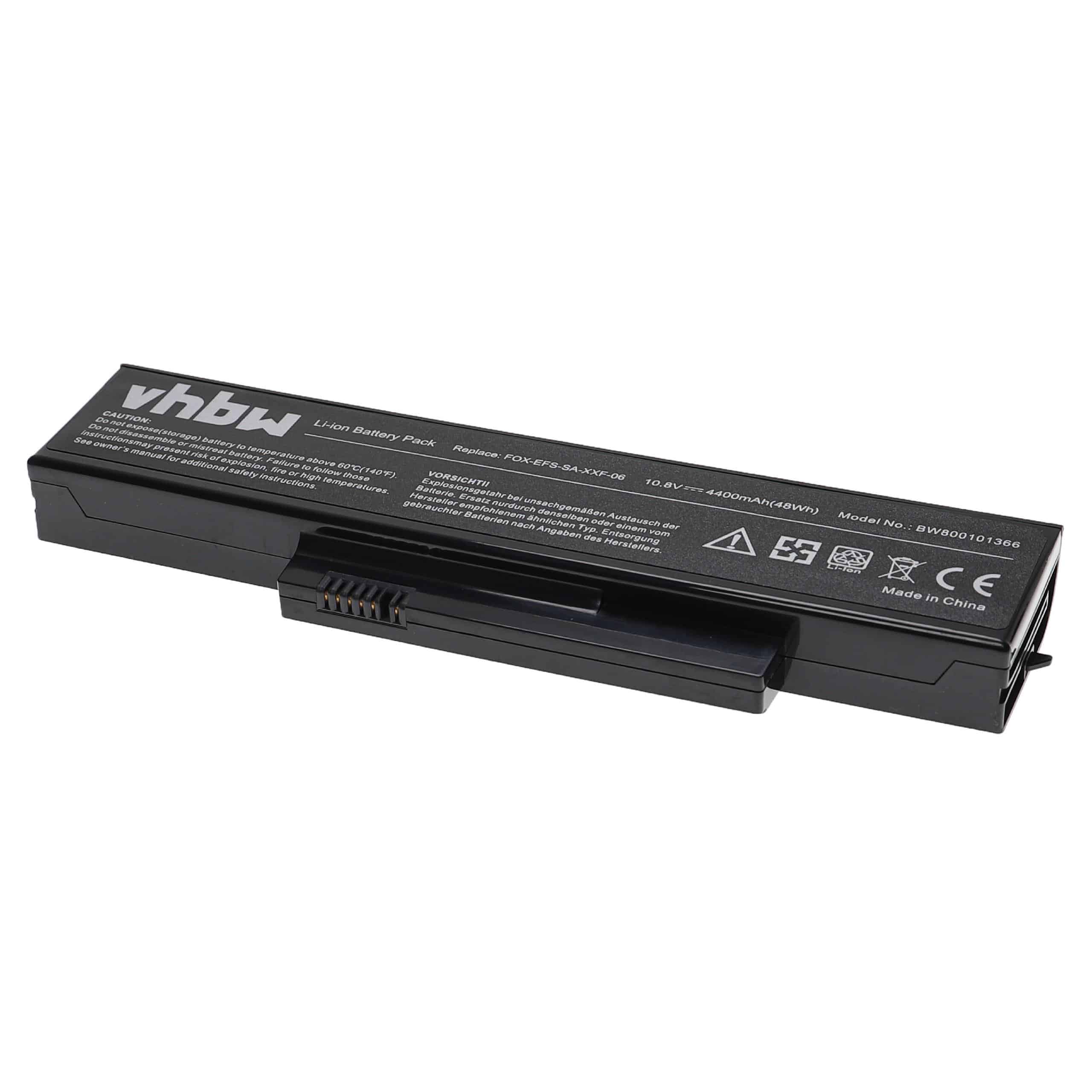 Notebook Battery Replacement for Fujitsu-Siemens FOX-EFS-SA-XXF-06, FOX-EFS-SA-XXF-04 - 4400mAh 10.8V Li-Ion