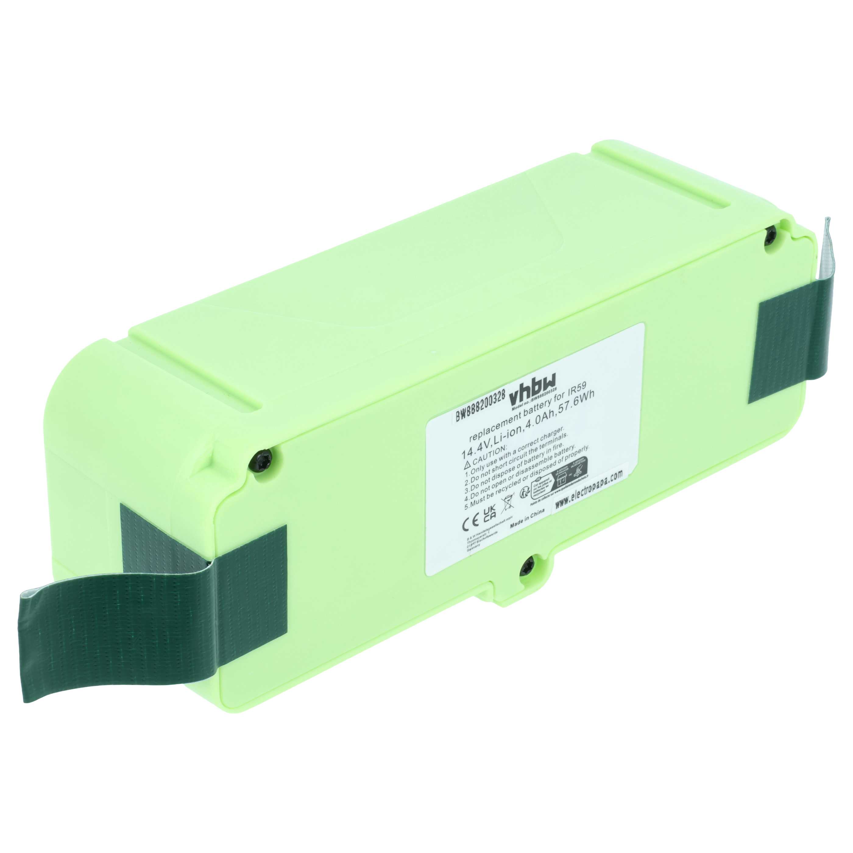 Batteria sostituisce iRobot 1800LI, 4374392, 4376392, 2130LI per robot aspiratore - 4000mAh 14,4V Li-Ion