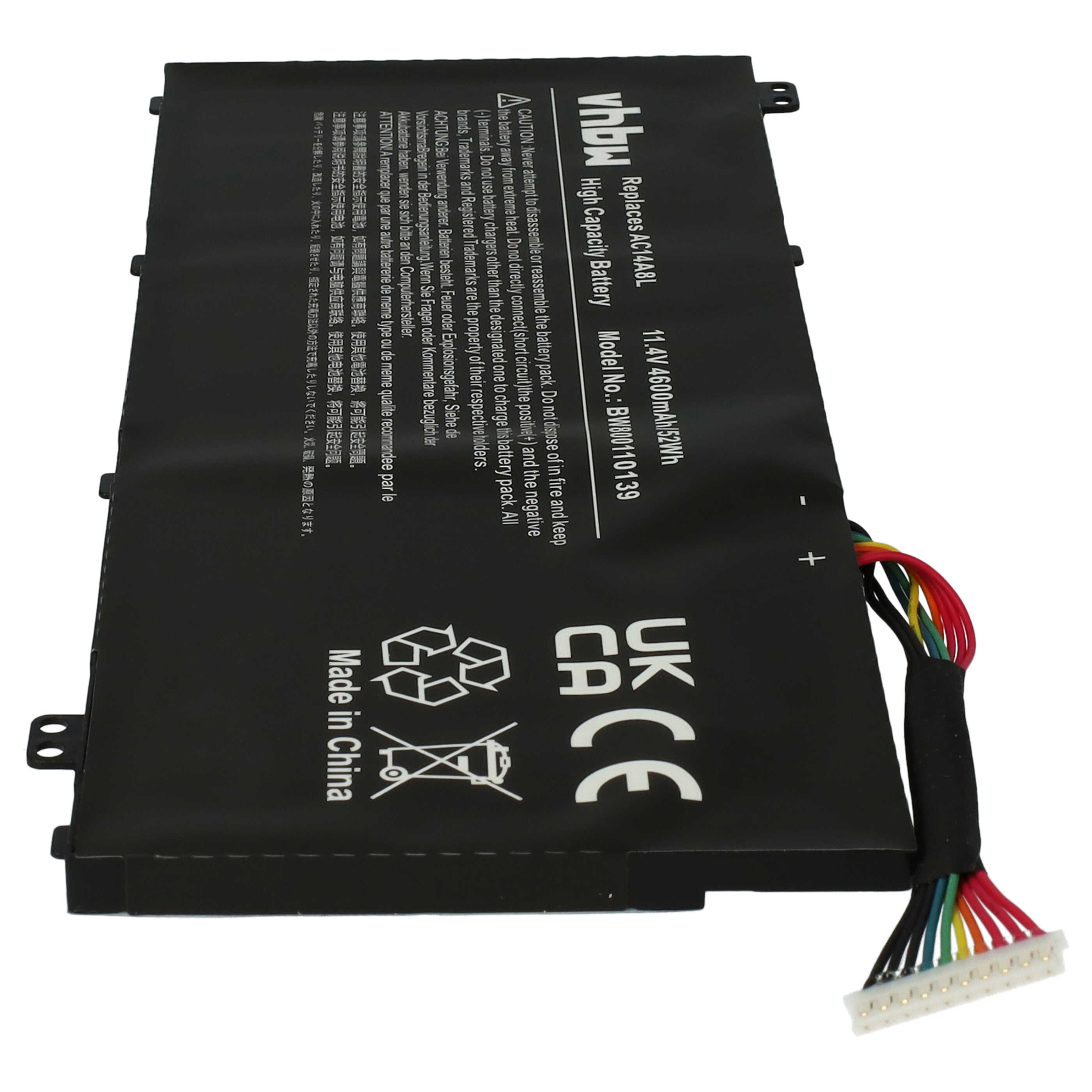 Akumulator do laptopa zamiennik Acer 3ICP7/61/80, AC14A8L, AC14A8L(3ICP7/61/80) - 4600 mAh 11,4 V LiPo, czarny