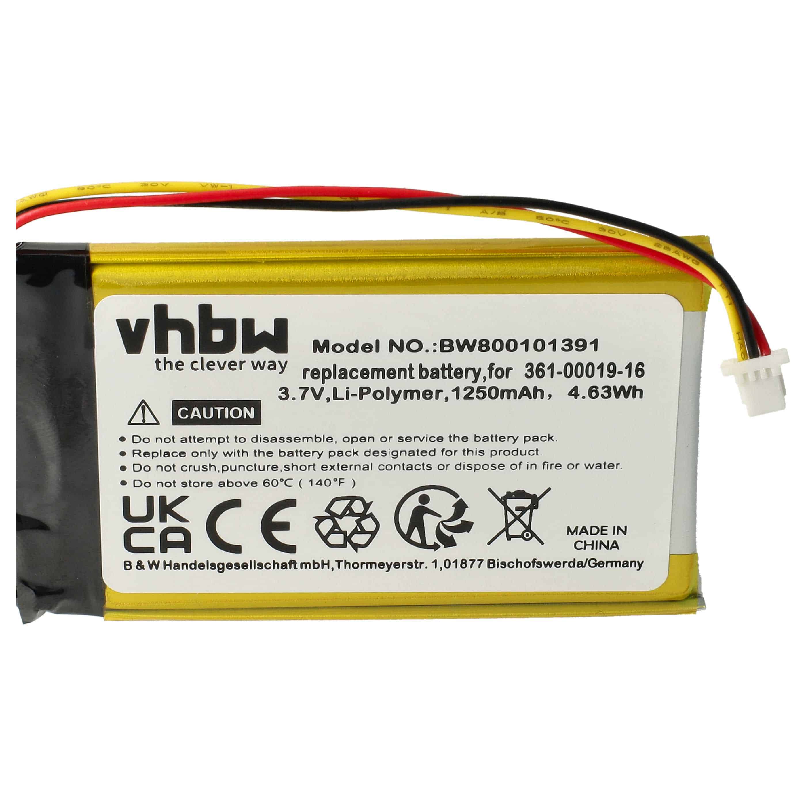 GPS Navigation-Akku als Ersatz für Garmin 361-00019-12 - 1250mAh 3,7V Li-Polymer