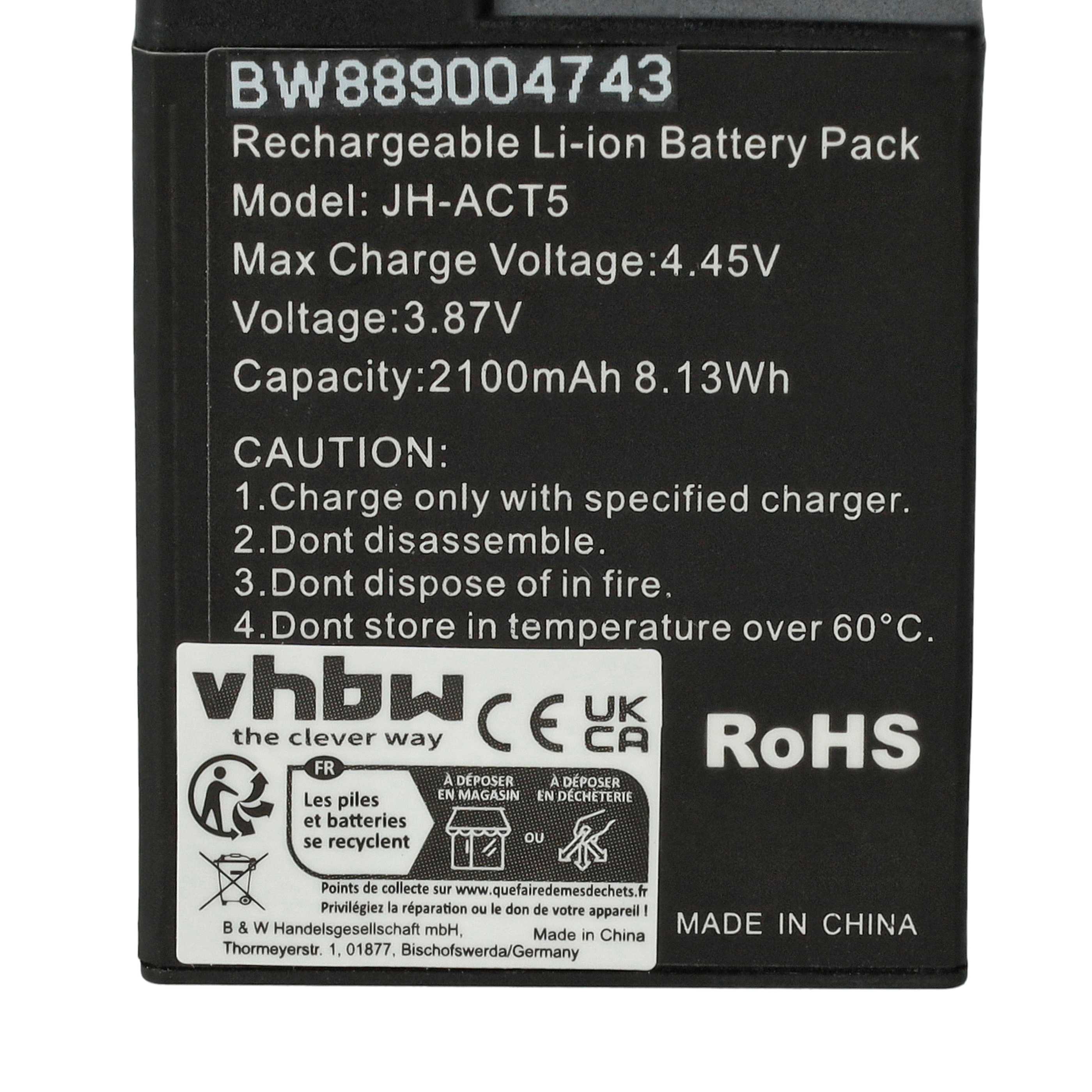 3x Battery replaces DJI BCX204-1950-3.87, CP.OS.00000370.01, JH-ACT5 - 2100mAh, 3.8V, Li-Ion