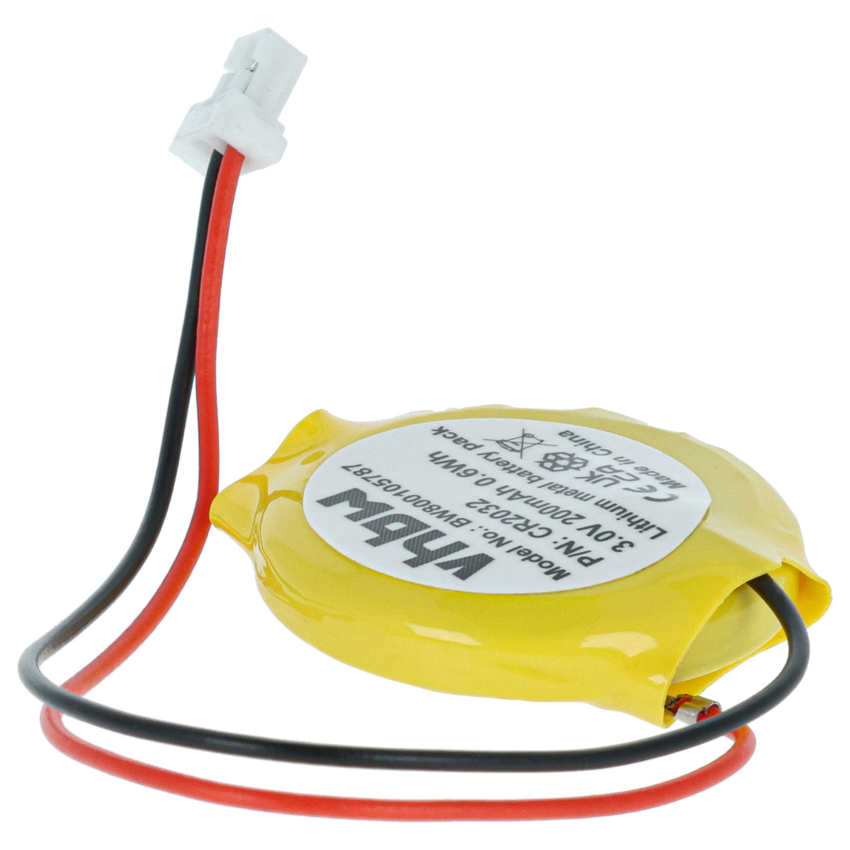 Batería reemplaza 02K6486, 02K6502, 152605-003, CR2032 para ordenador portátil - 200 mAh 3 V Li-Ion