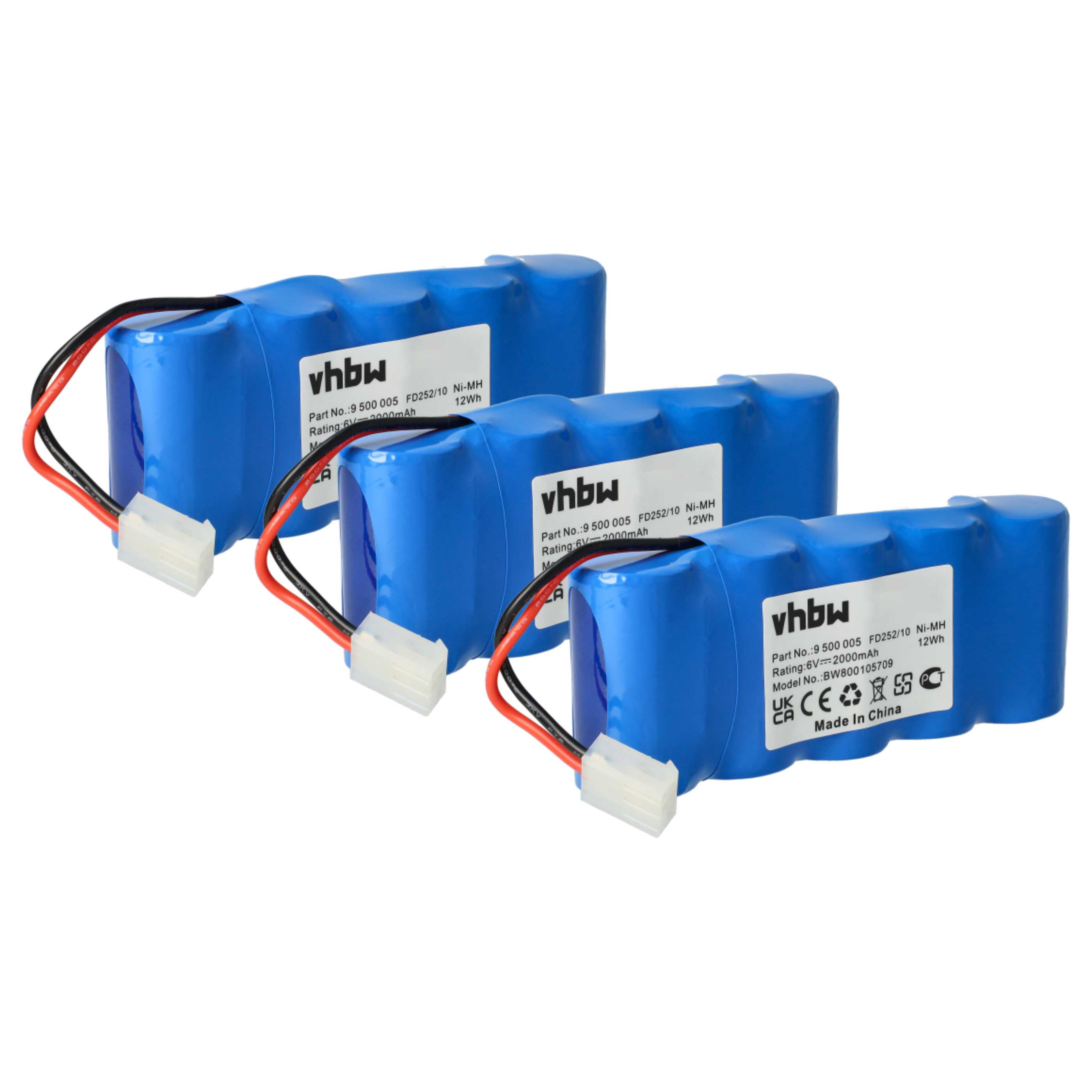 3x Akumulator do napędu bramy zamiennik Bosch 710055, 9000163, 8781105908, 8787335119 - 2000 mAh 6 V NiMH