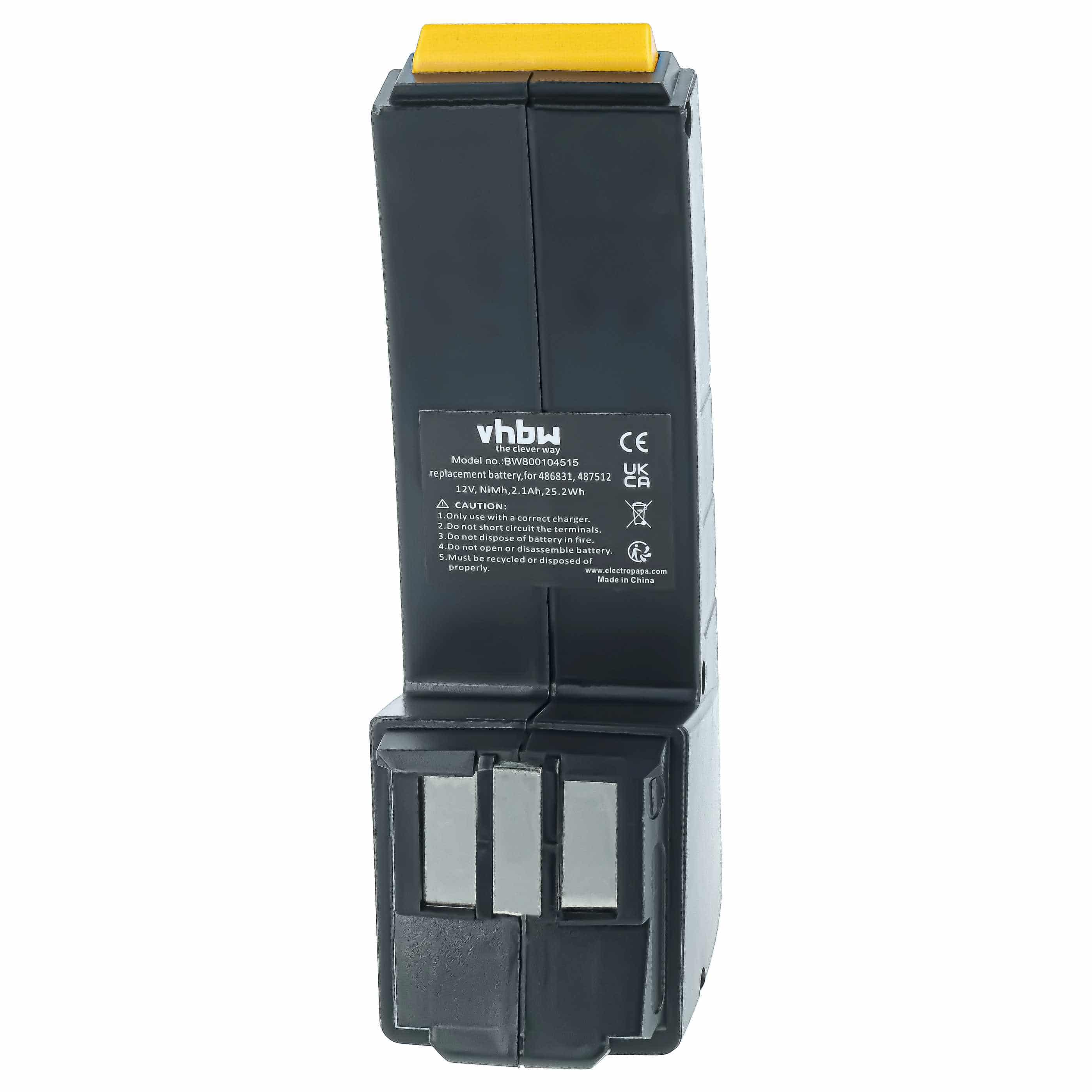 3x Battery replaces Festo Festool 487512, 486831, 488438, 487701 Electric Power Tool - 2100 mAh, 12 V, NiMH