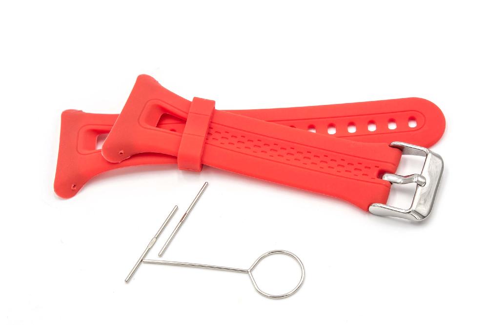 Bracelet pour montre intelligente Garmin Forerunner - 11,5cm + 8,7 cm de long, silicone, rouge