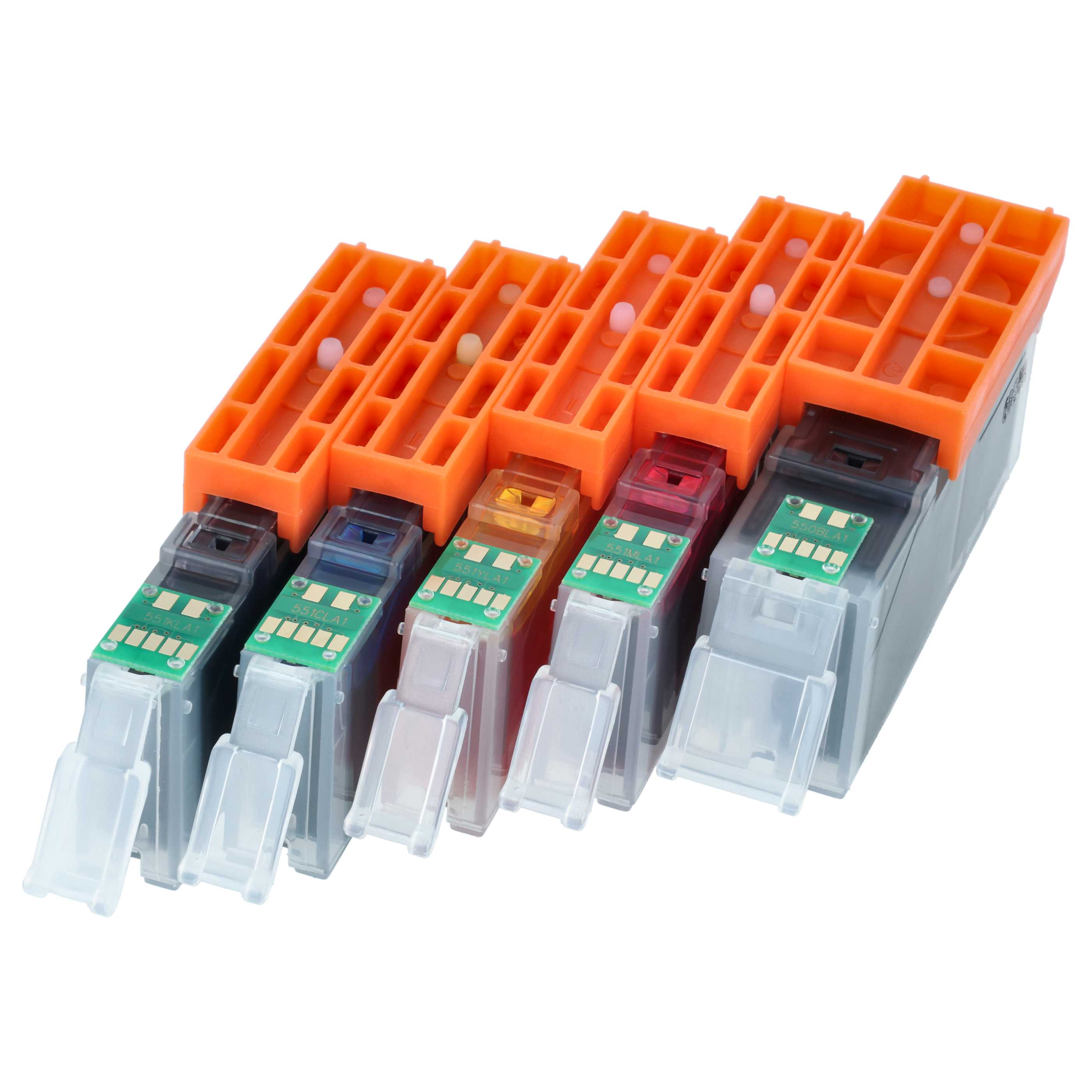 5x Ink Cartridges replaces Canon CLI-551C, CLI-551BK, CLI-551M IP8750 Printer - B/C/M/Y + photo black
