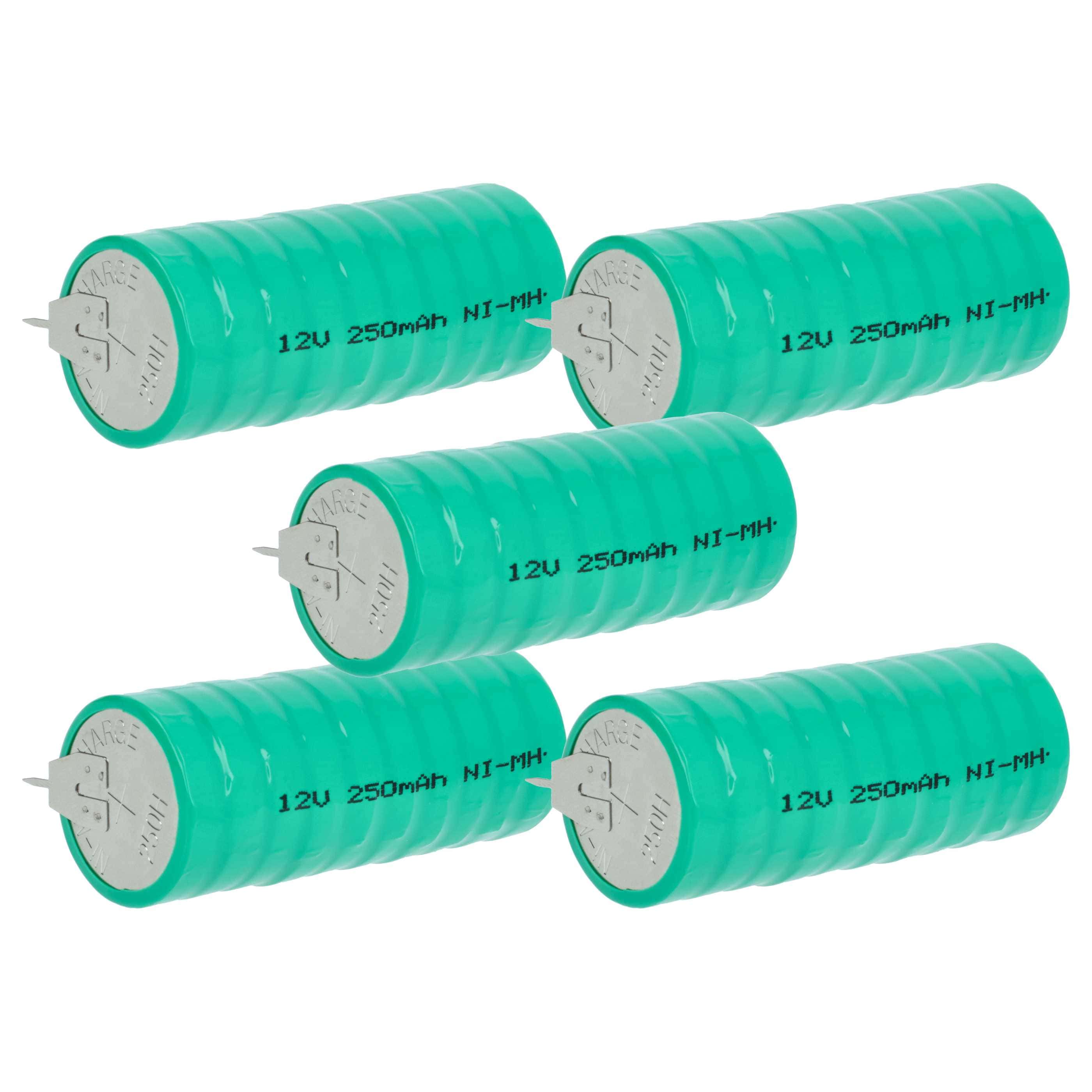 5x Button Cell Battery Type V250H for Model Building Solar Lamps etc. - 250 mAh 12 V NiMH