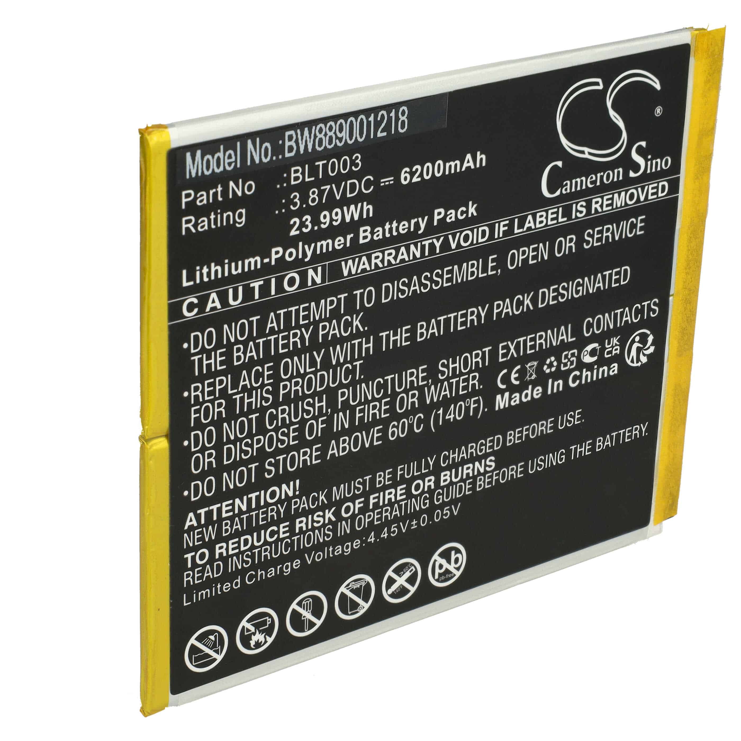 Tablet-Akku passend für Oppo realme Pad Mini - 6200mAh 3,87V Li-Polymer