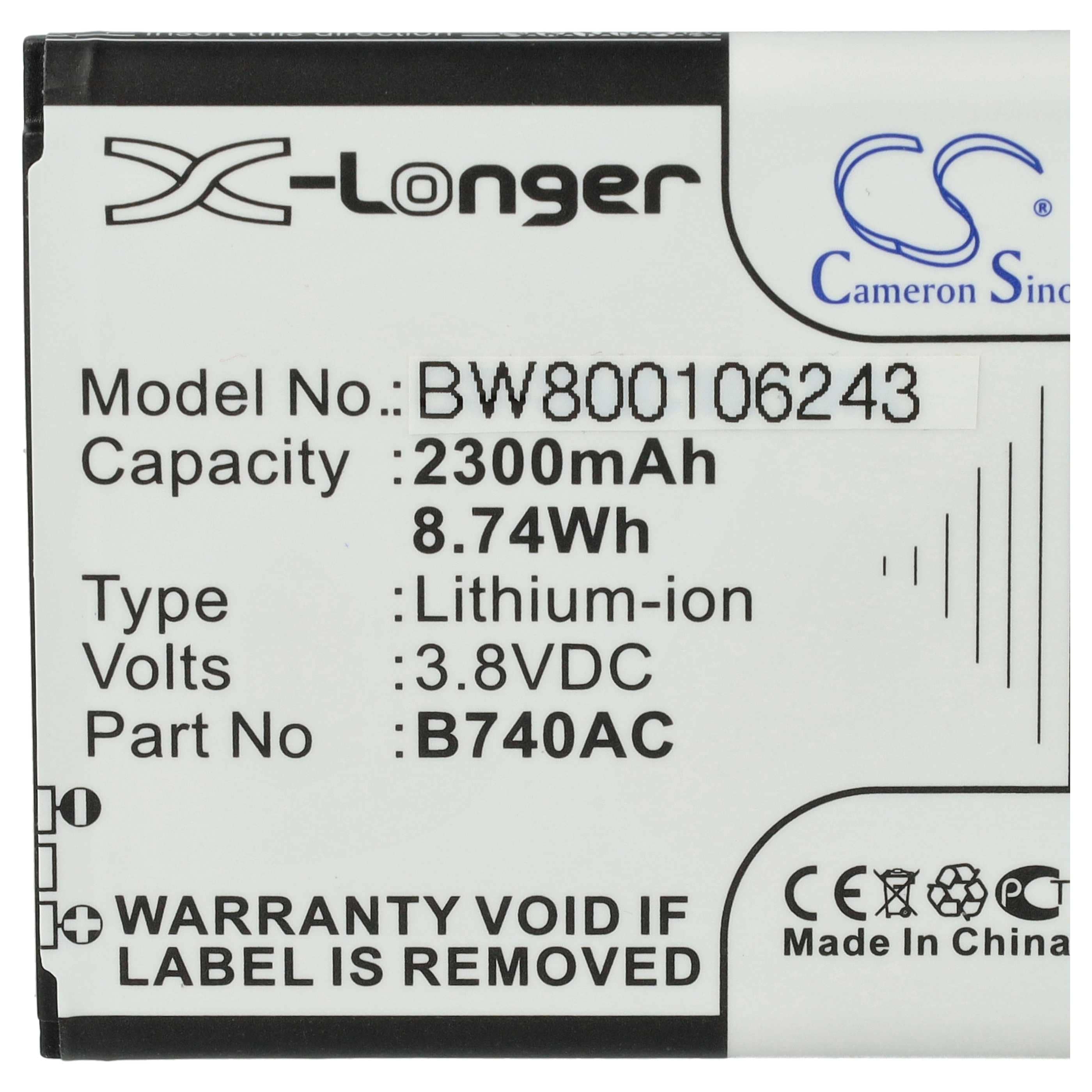 Akumulator do telefonu smartfona zamiennik Samsung B740AE, EB-K740AEWEG, B740AC, B740 - 2300 mAh 3,8 V Li-Ion
