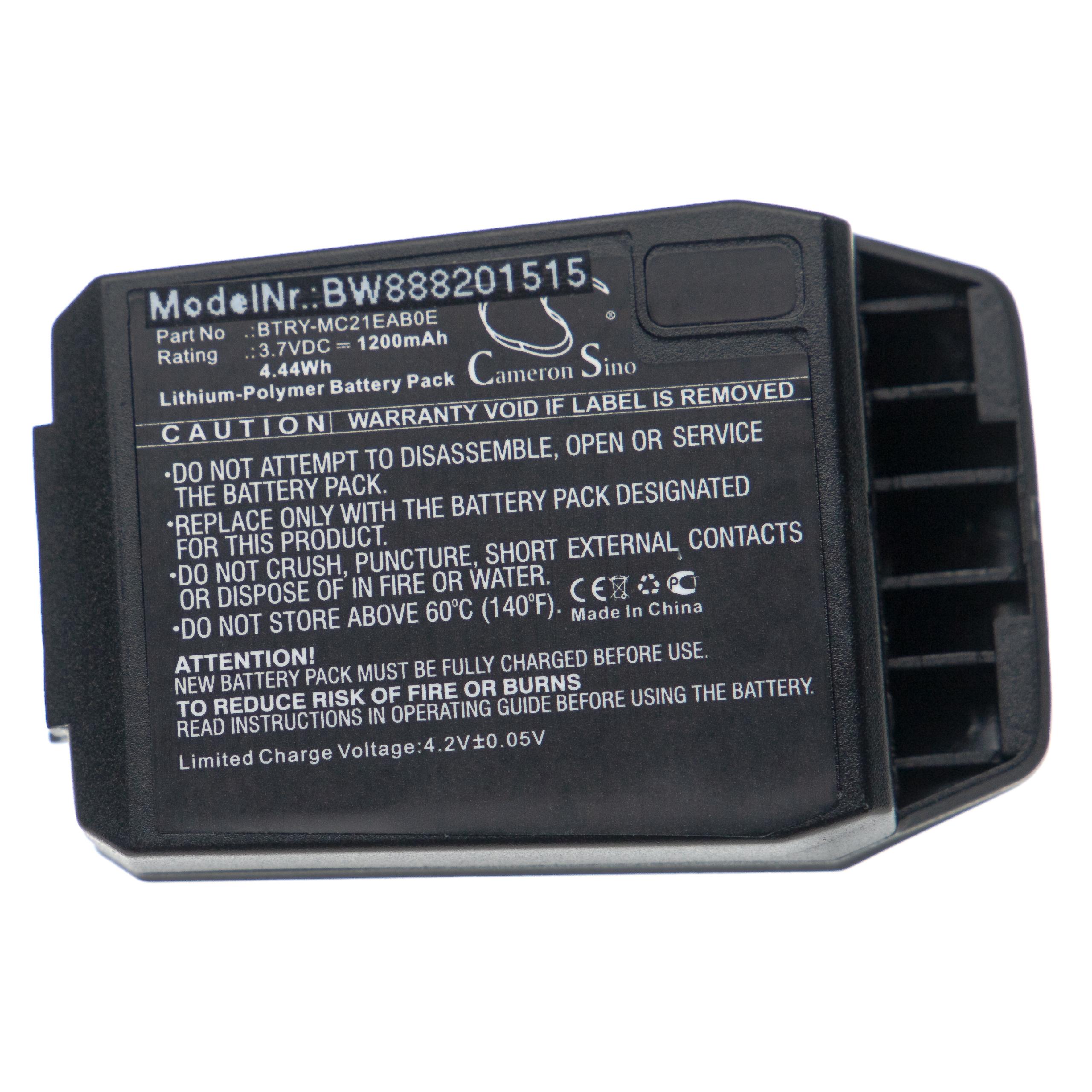 Handheld Computer Battery Replacement for Motorola 82-105612-01, BTRY-MC21EAB0E, 82-150612-01 - 1200mAh, 3.7V