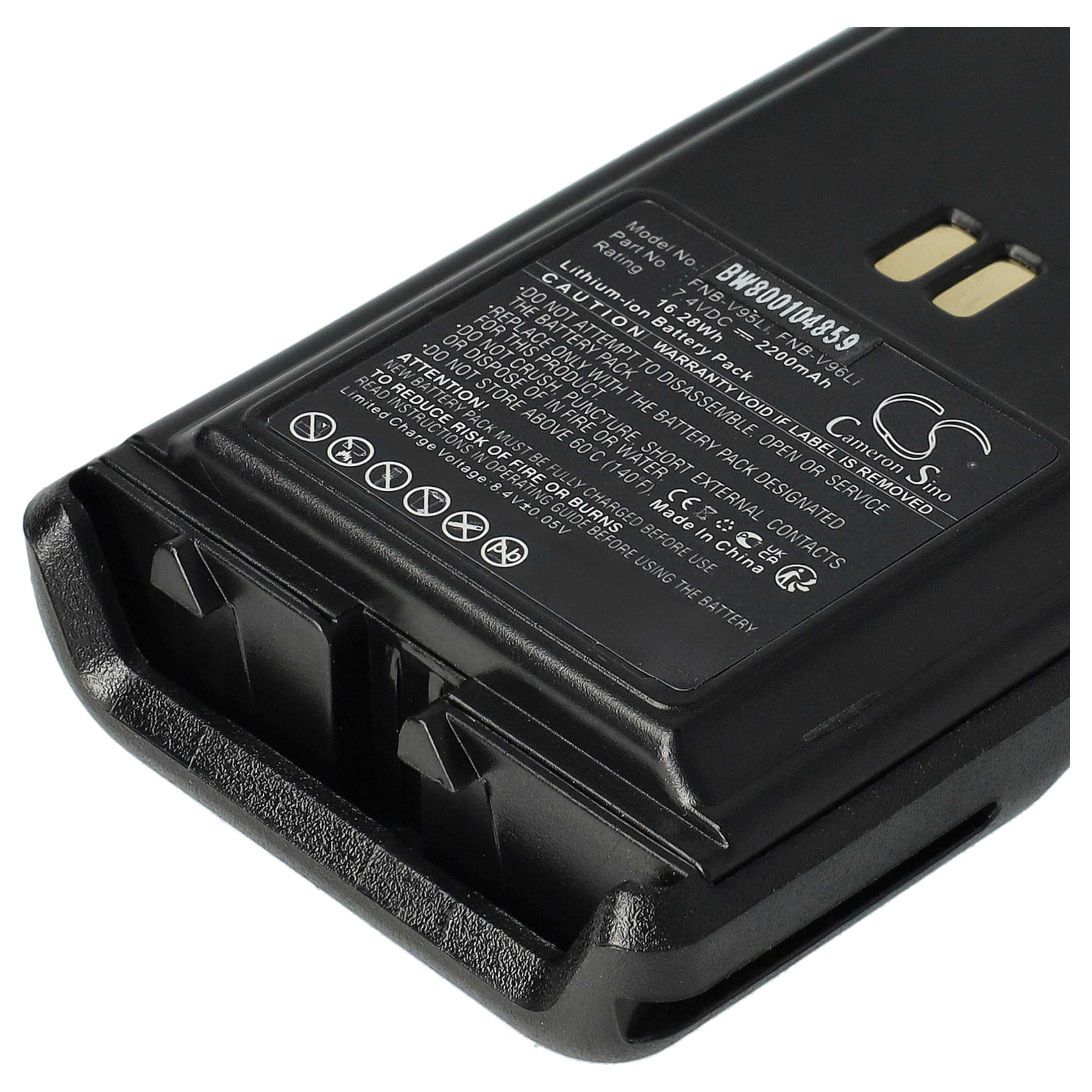 Radio Battery replaces Vertex Yaesu FNB-V96, FNB-V95Li, FNB-V96Li, FNB-V95 - 2200 mAh 7.4 V Li-Ion