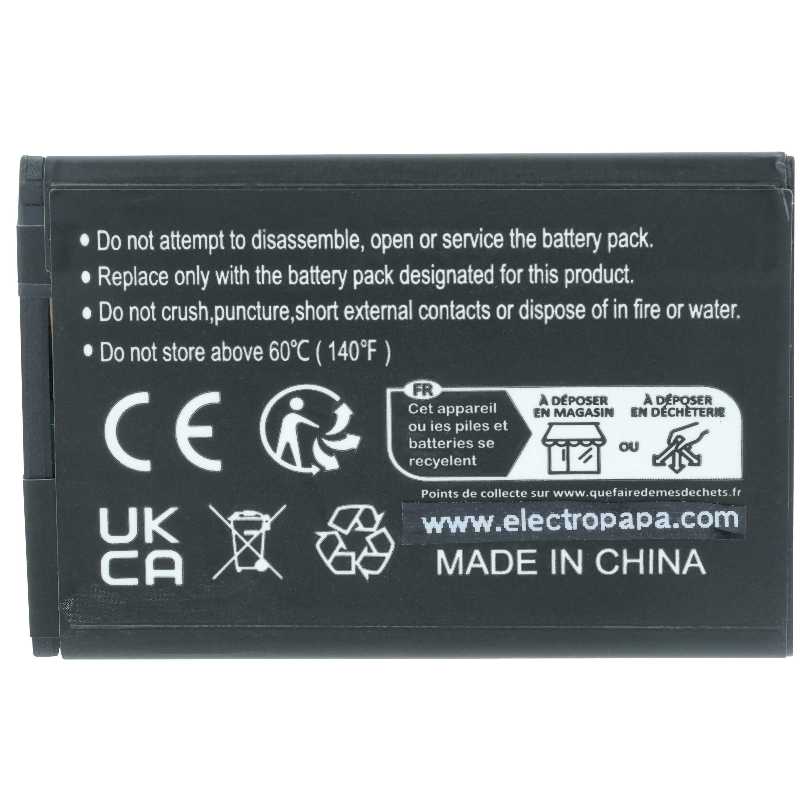 Batterie remplace Panasonic KX-PRA10EX, KX-PRA10 pour téléphone Panasonic - 1500mAh 3,7V Li-ion