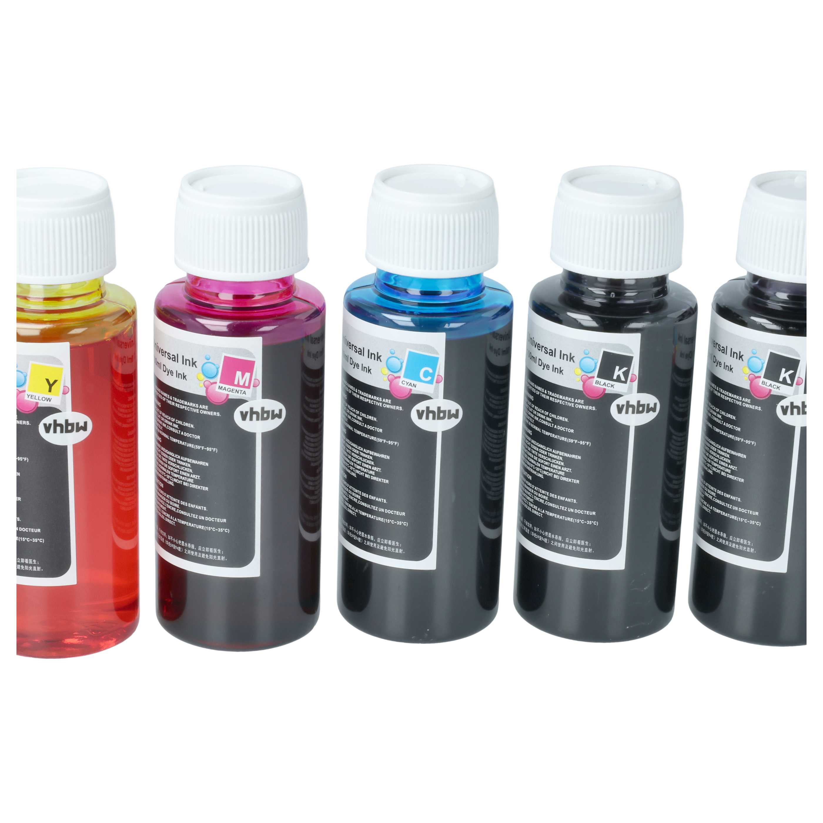 5x Ricarica inchiostro multicolore per stampante , Canon HP da 100ml