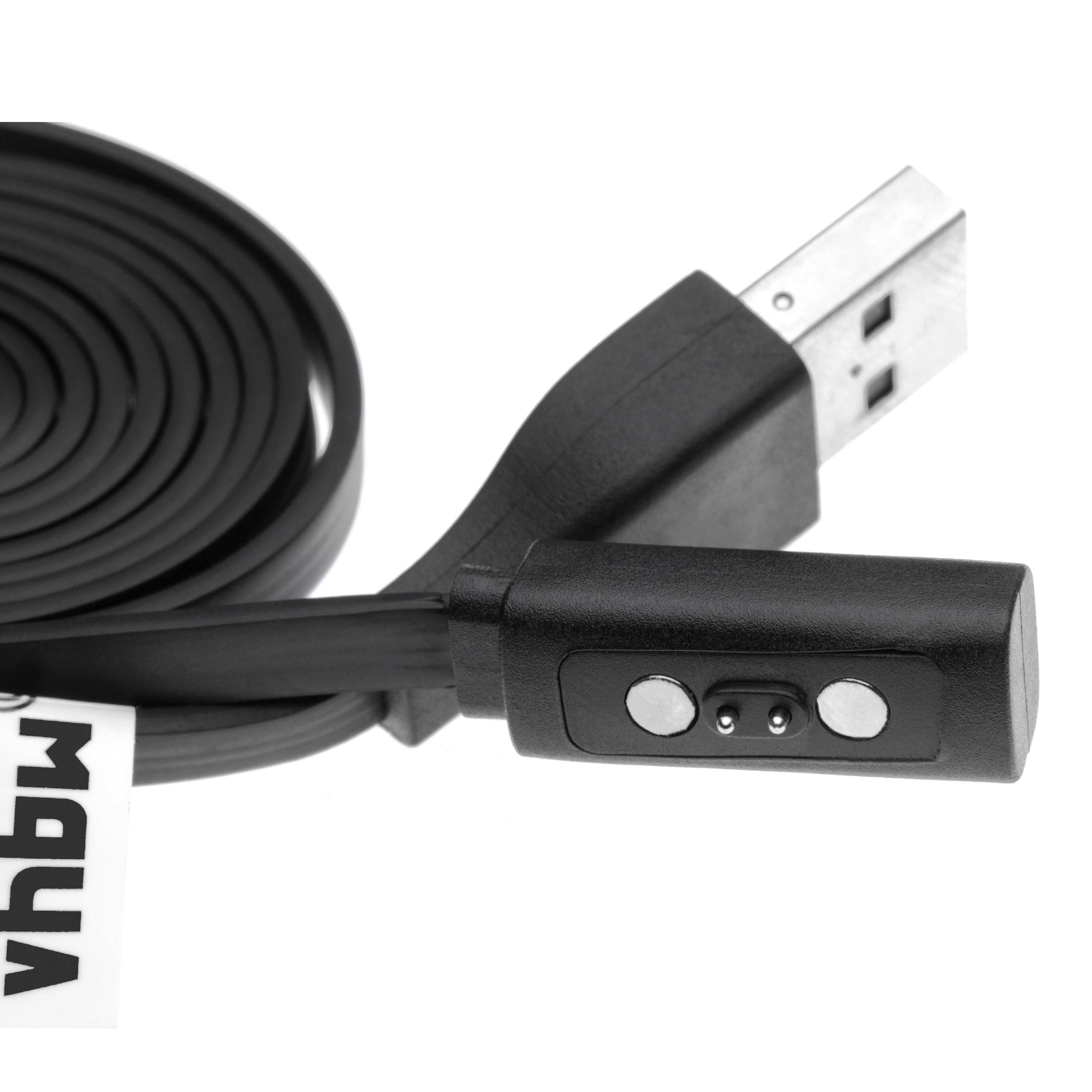 Cable de carga USB para smartwatch Pebble Smartwatch 3. Generation - negro 100 cm