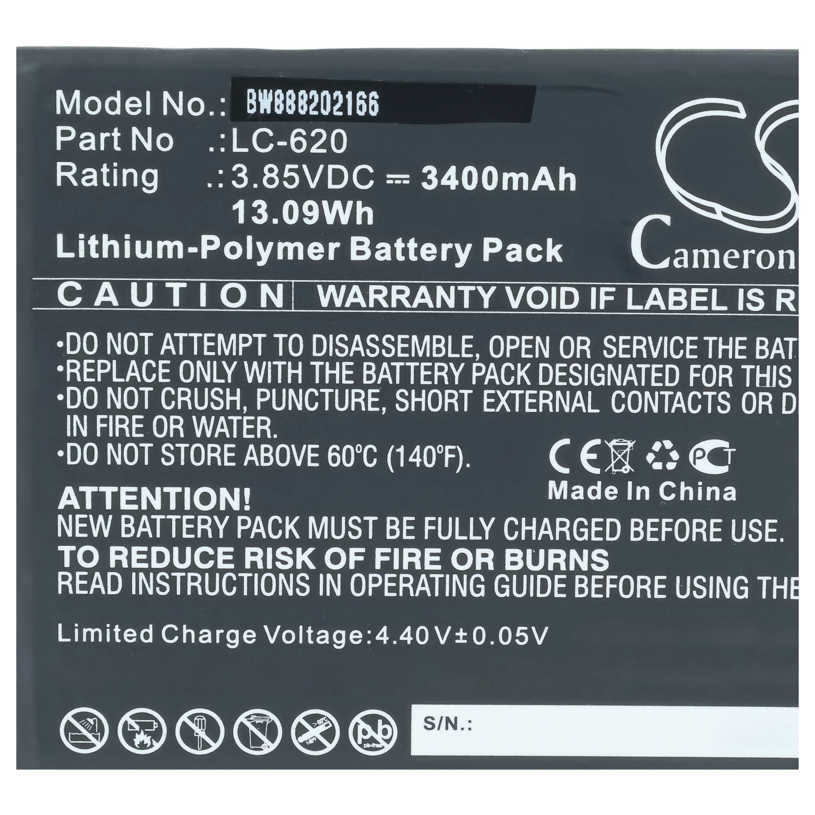 Akumulator do telefonu smartfona zamiennik Nokia LC-620 - 3400 mAh 3,85 V LiPo