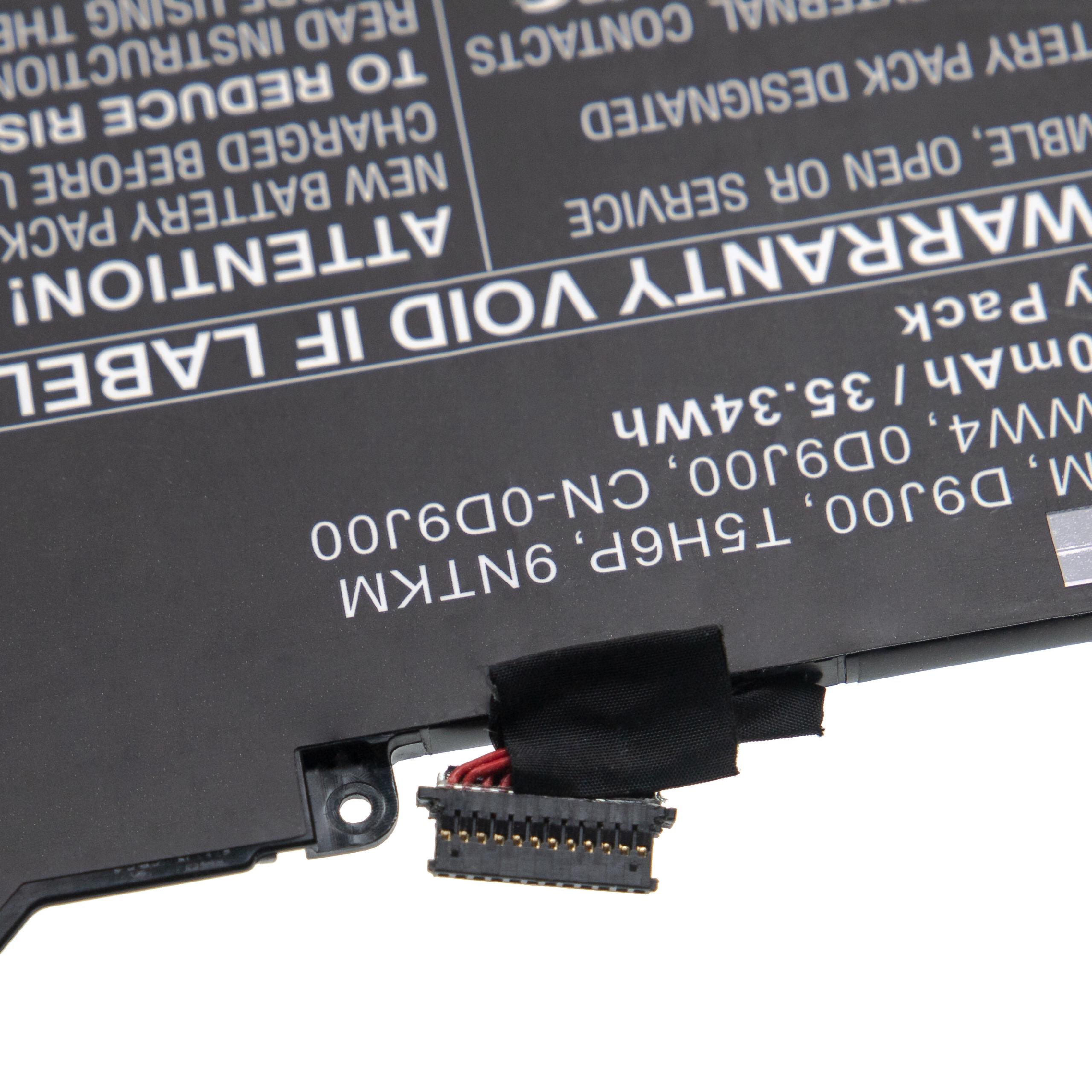 Batterie remplace Dell 09NTKM, 1FKCC, 0D9J00, 0KWWW4 pour ordinateur portable - 4650mAh 7,6V Li-polymère