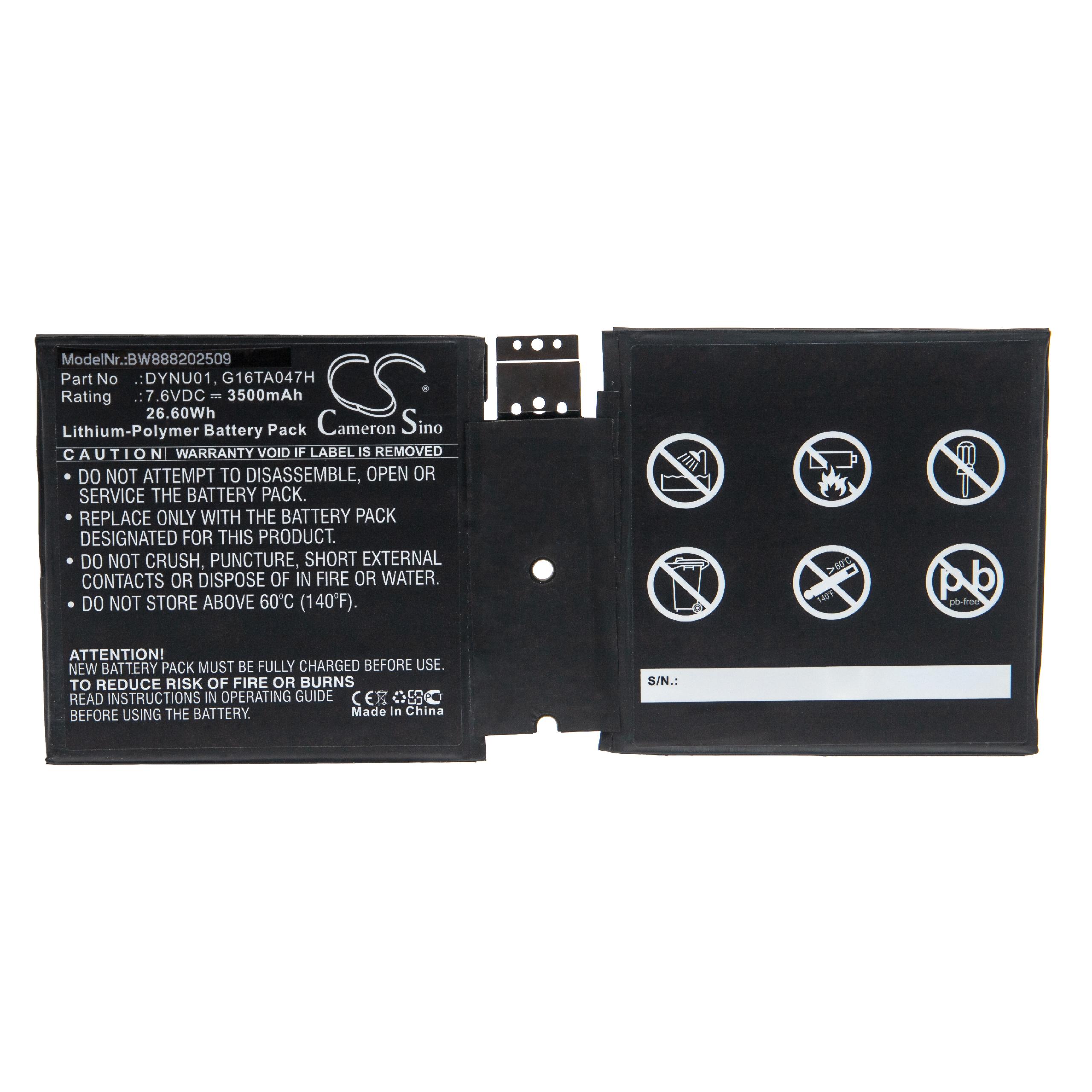 Akumulator zamiennik Microsoft DYNU01, G16TA047H - 3500 mAh 7,6 V LiPo