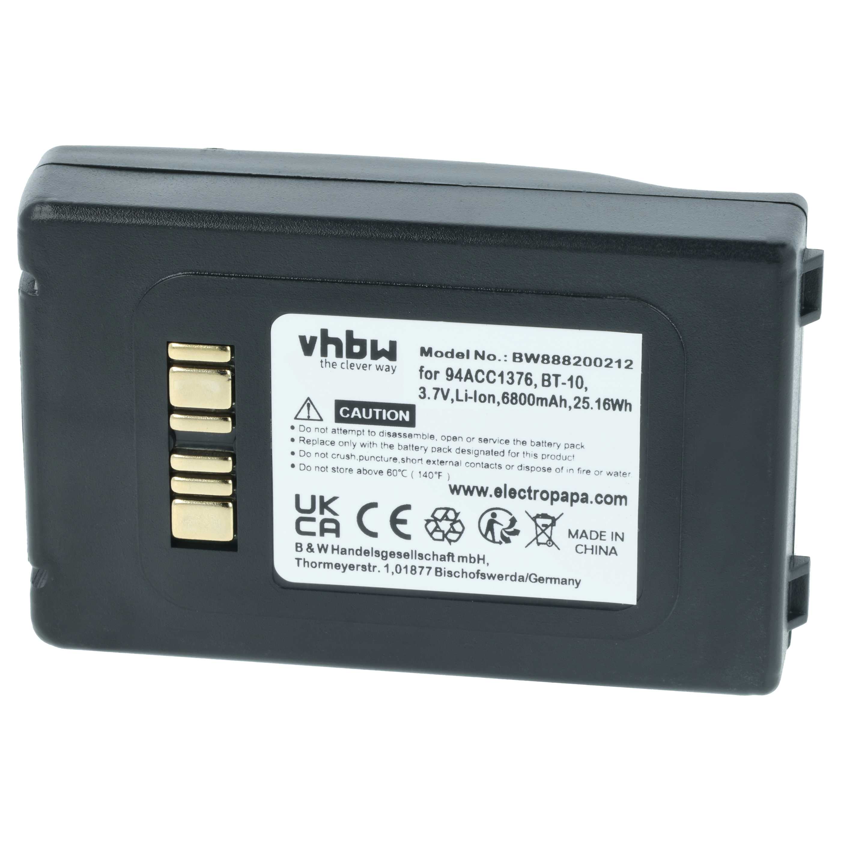 2x Batteries remplace Datalogic 94ACC0112, 94ACC1376 pour scanner de code-barre Datalogic - 6800mAh 3,7V