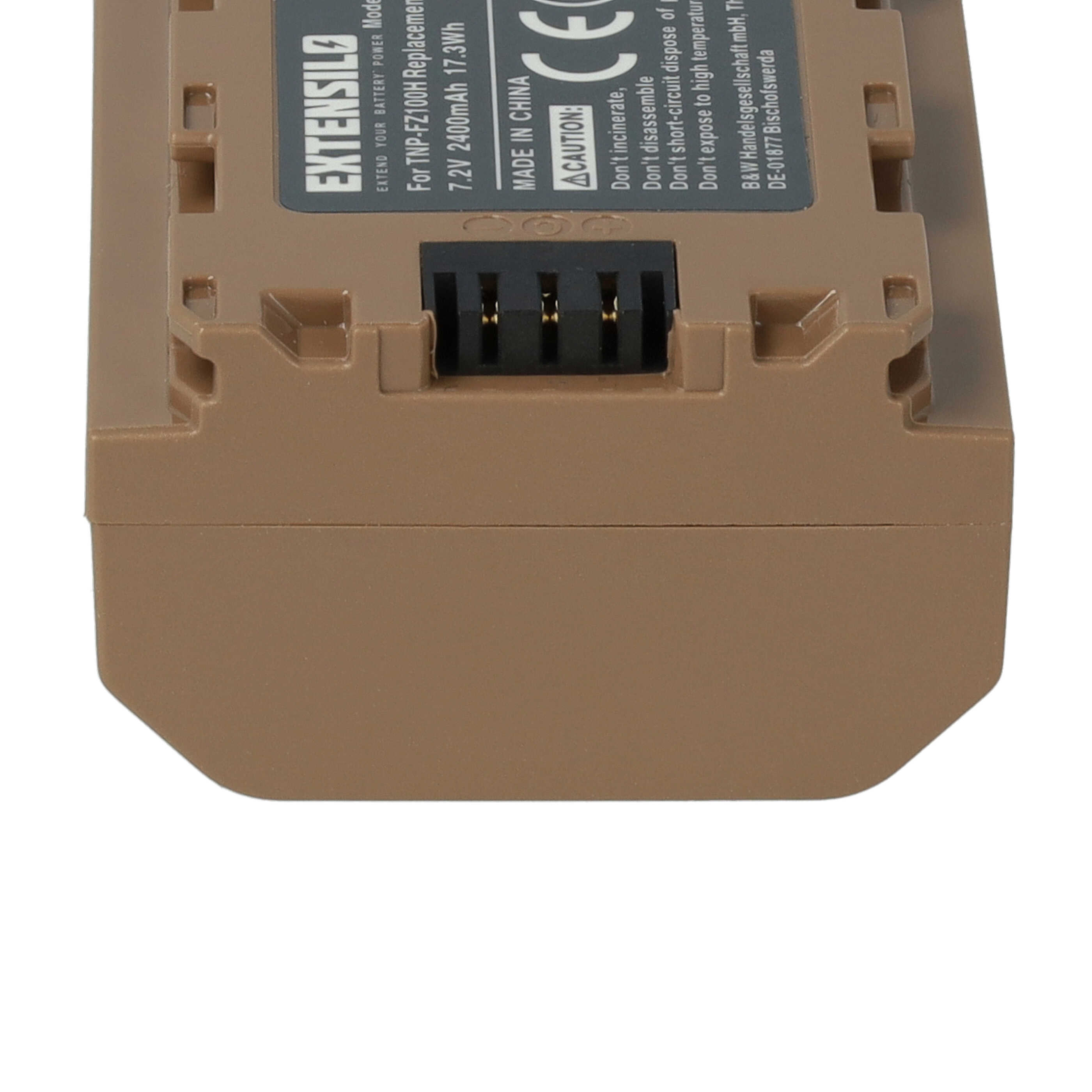 3x Akumulator do aparatu cyfrowego zamiennik Sony NP-FZ100 - 2400 mAh 7,2 V Li-Ion, z portem USB-C