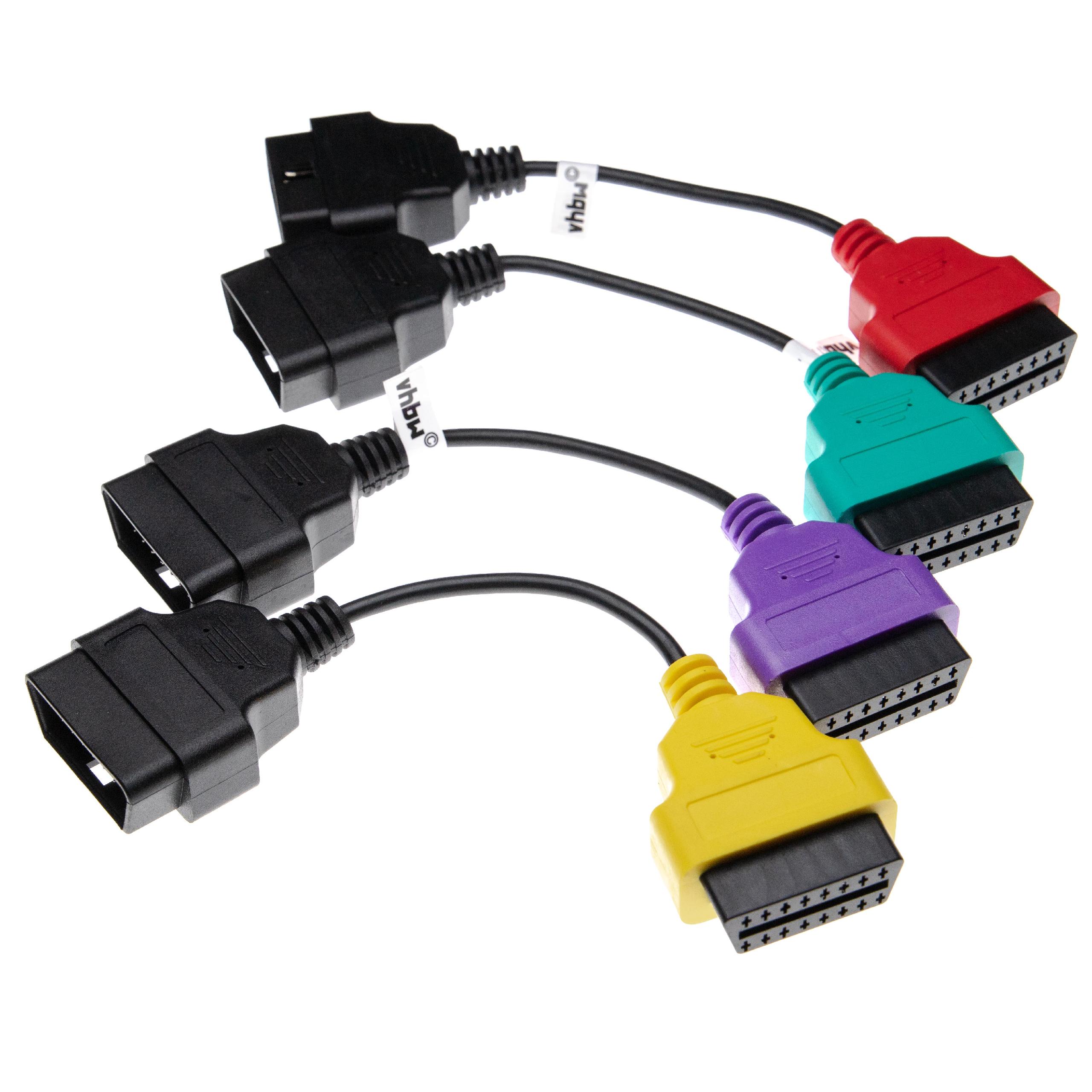 vhbw 4x OBD2 Adapter-Set 16Pin-OBD1 auf OBD2 für Alfa Romeo, Fiat, Lancia Giulietta