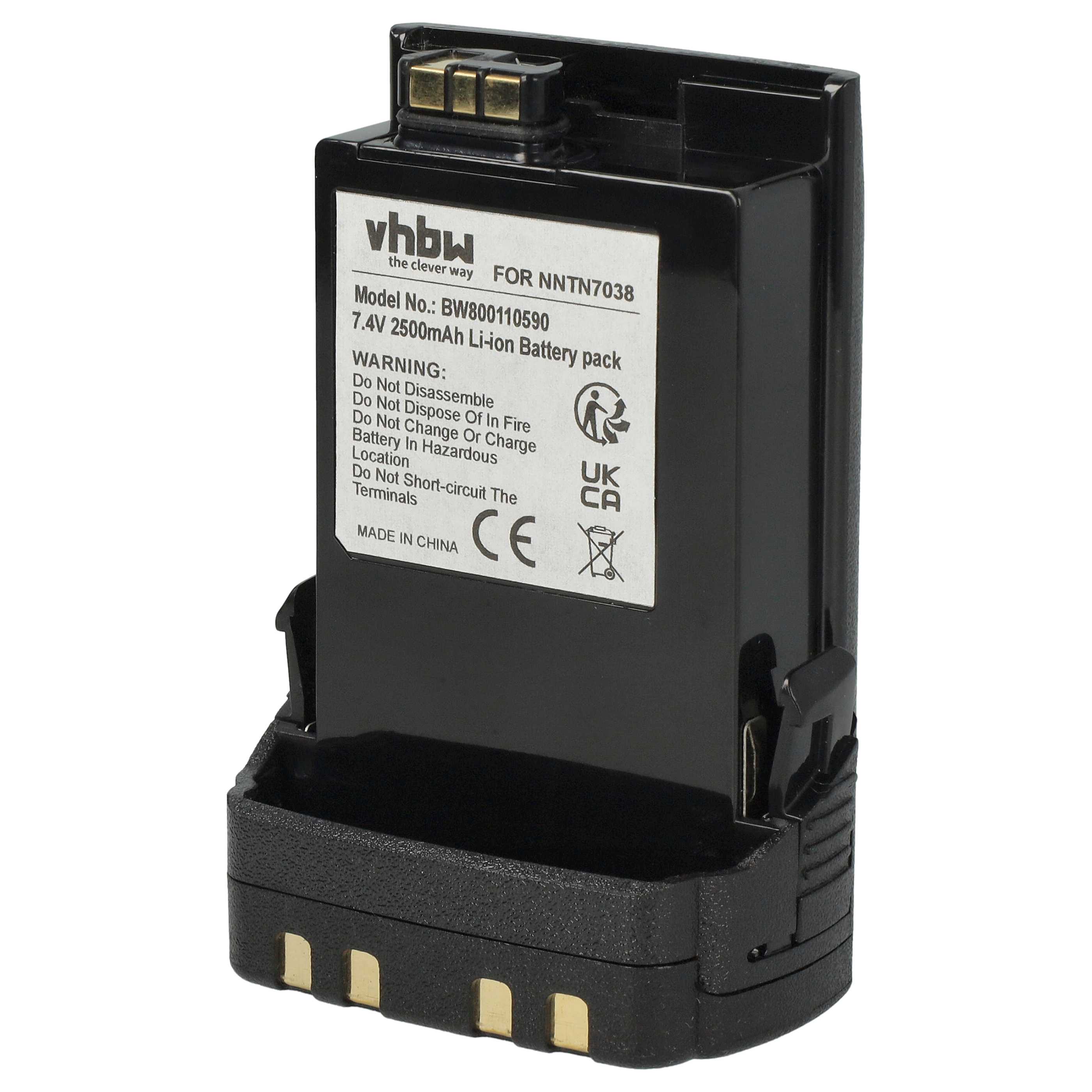 Radio 2x Battery replaces Motorola NNTN7034A, NNTN7034B, NNTN7038, NNTN7035A, NNTN7035 - 2500 mAh 7.4 V Li-Ion