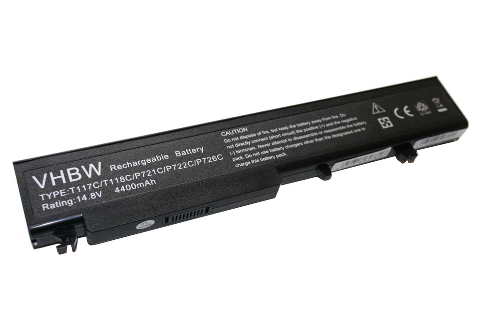 Batterie remplace Dell 312-0894, 312-0741, 312-0740 pour ordinateur portable - 4400mAh 14,8V Li-ion, noir