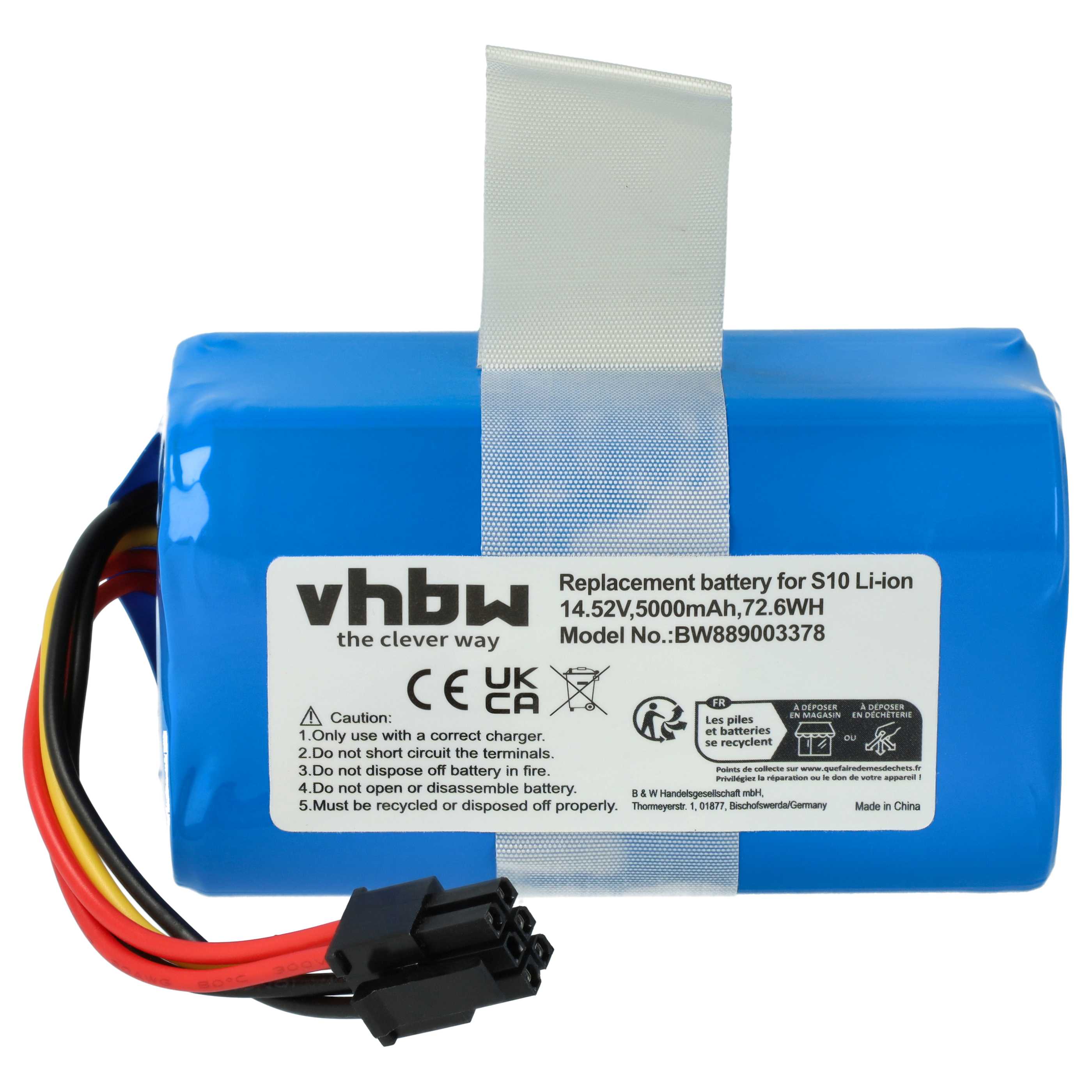 Battery suitable for 360 QH100003, S10, X100, X100 Max 5000mAh, 14.52V, Li-Ion