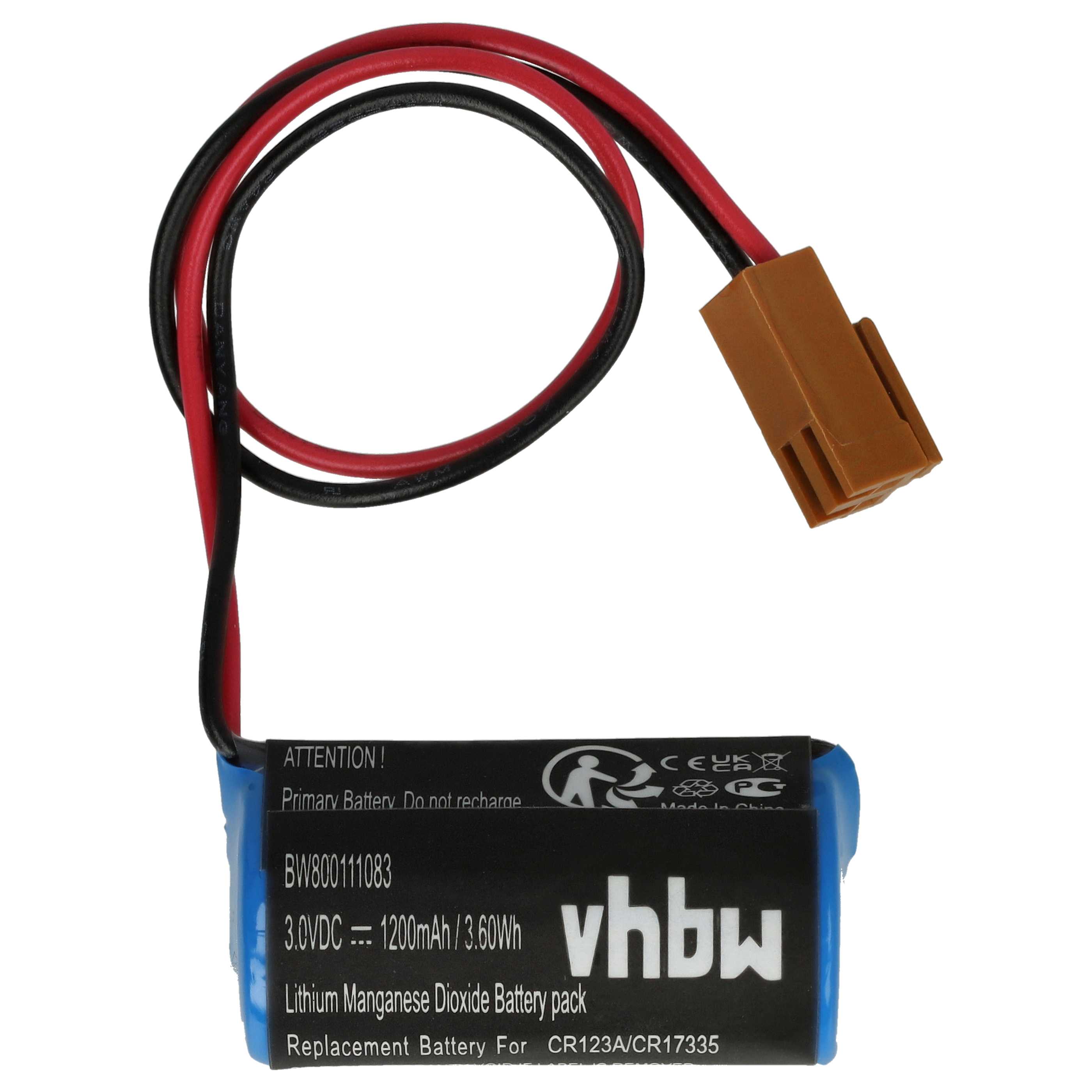 2x Batteria per robot industriale sostituisce 44A724534-001, A06B-0168-D111, A06B0168D111 - 1200mAh 3V Li-MnO2