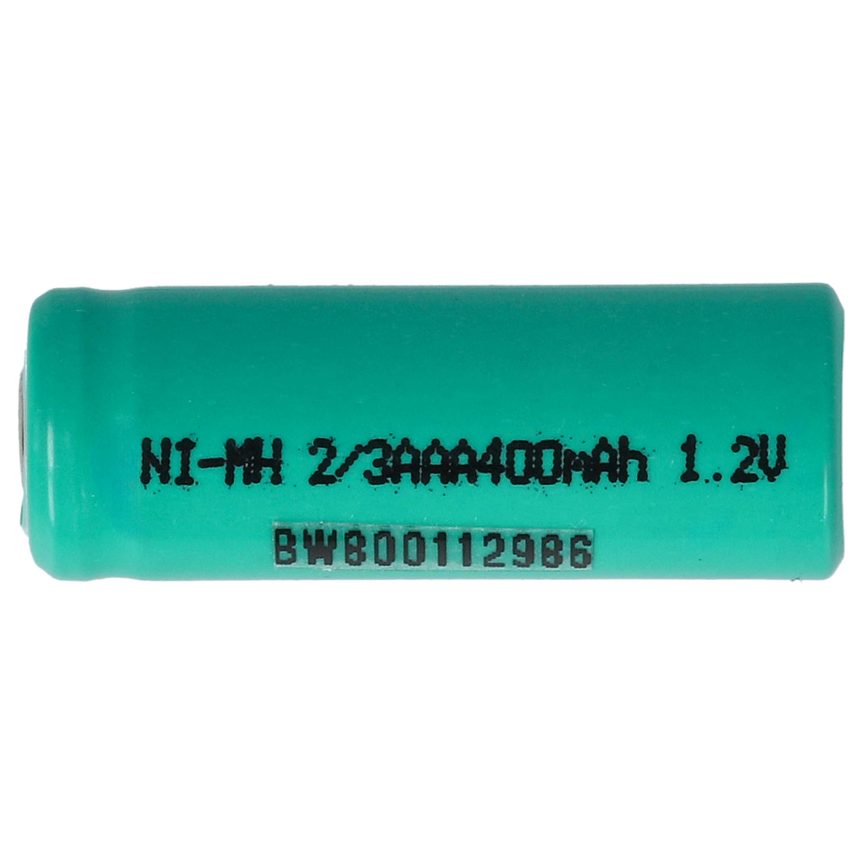 Raw Battery Cells (10 Piece) replaces 2/3AAA for Rechargeable Batteries - 400mAh 1.2V NiMH